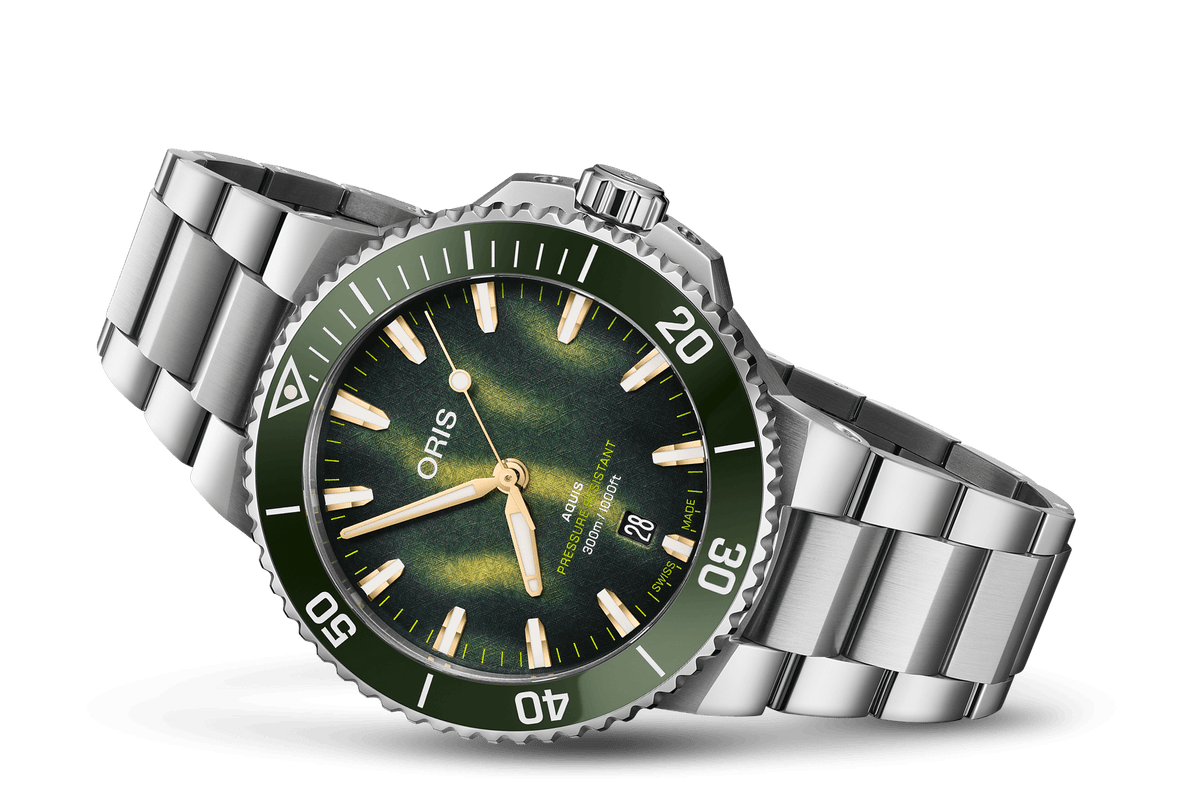 Oris Aquis Date Kelp Forest Limited Edition 41.5mm Green Dial Men's Watch 01 733 7787 4187-Set