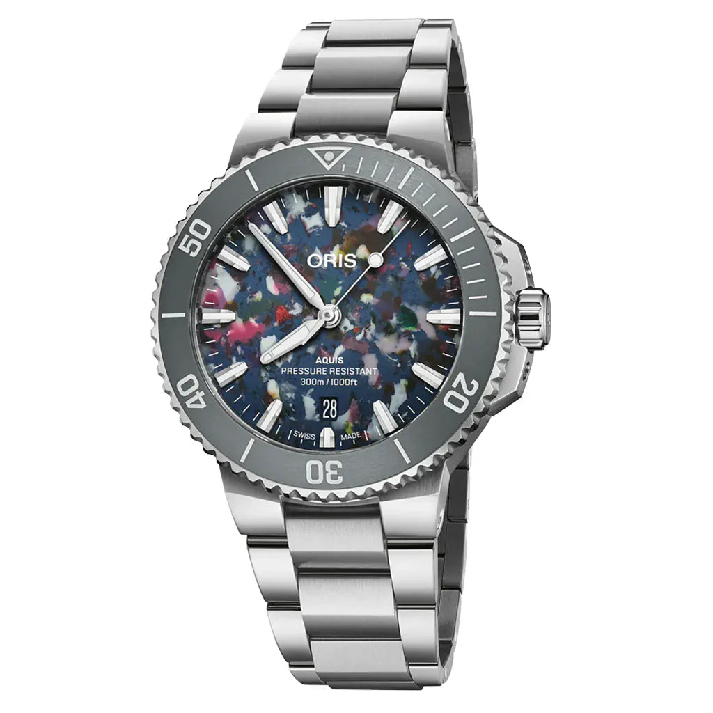 Oris Aquis Date Upcycle 41.5mm Multicoloured Dial Men's Watch 01 733 7787 4150-07 8 22 04PEB
