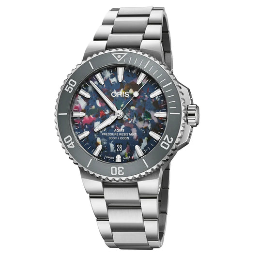 Oris Aquis Date Upcycle 41.5mm Multicoloured Dial Men's Watch 01 733 7787 4150-07 8 22 04PEB