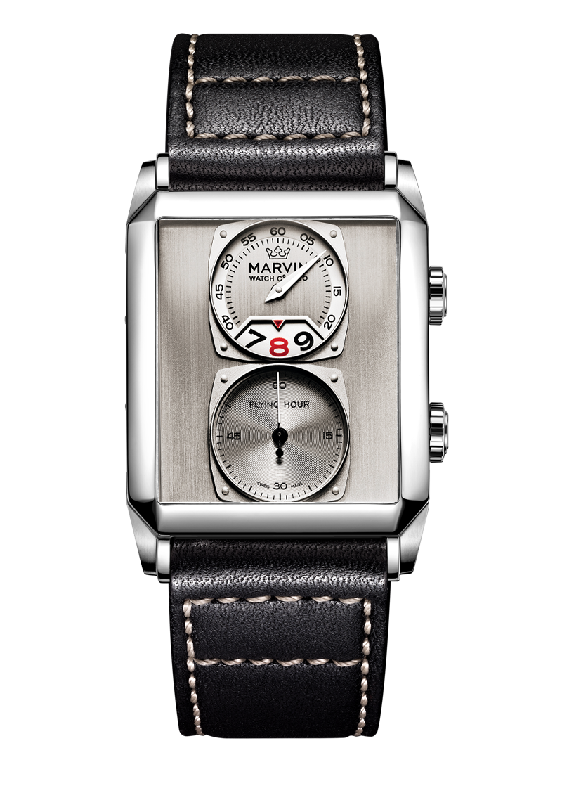 Marvin Malton Rectangular 50mm Rhodium Silver Dial Men's Watch M024.14.31.64