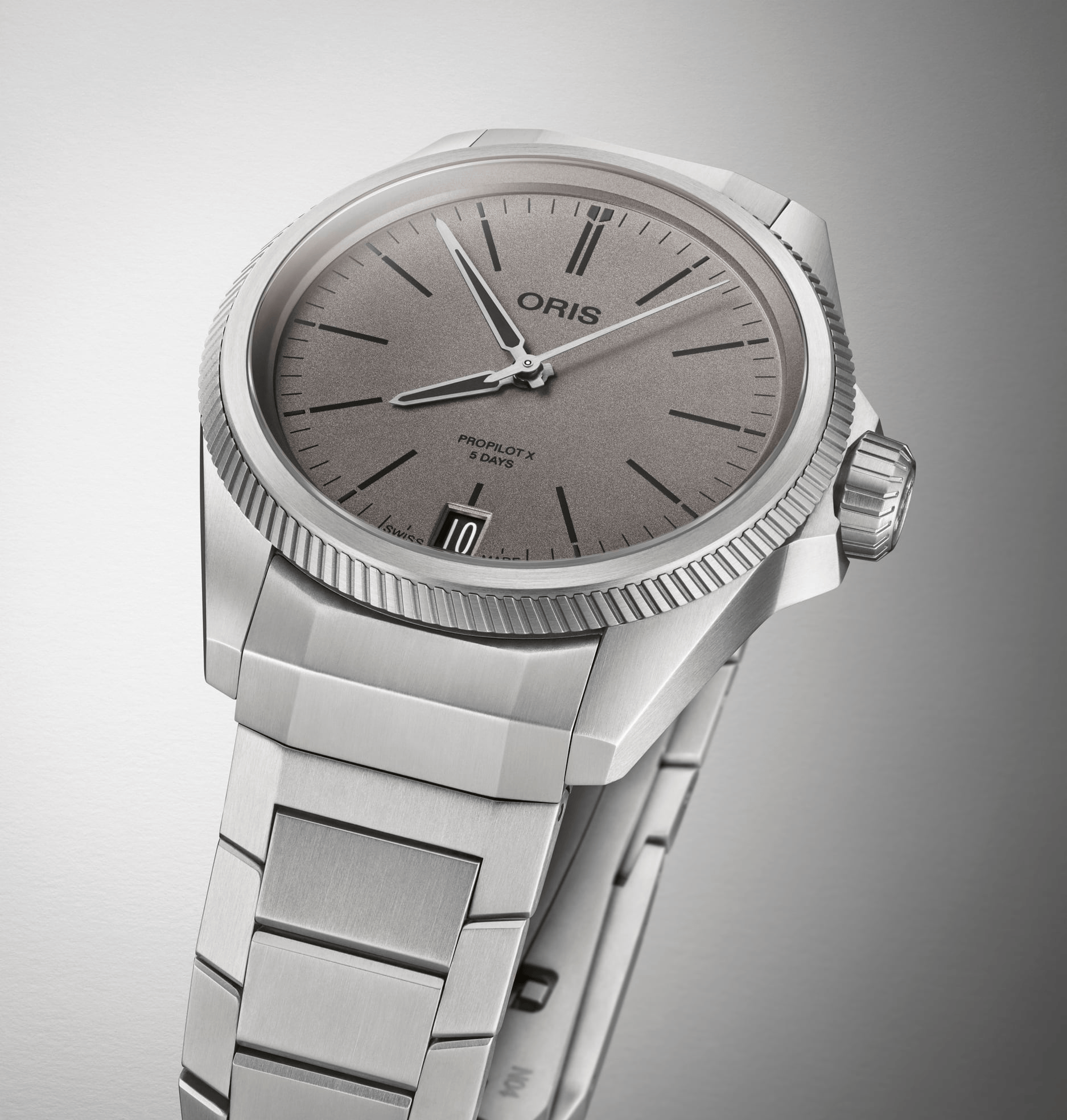 Oris ProPilot X Calibre 400 39mm Grey Dial Men's Watch 01 400 7778 7153-07 7 20 01TLC