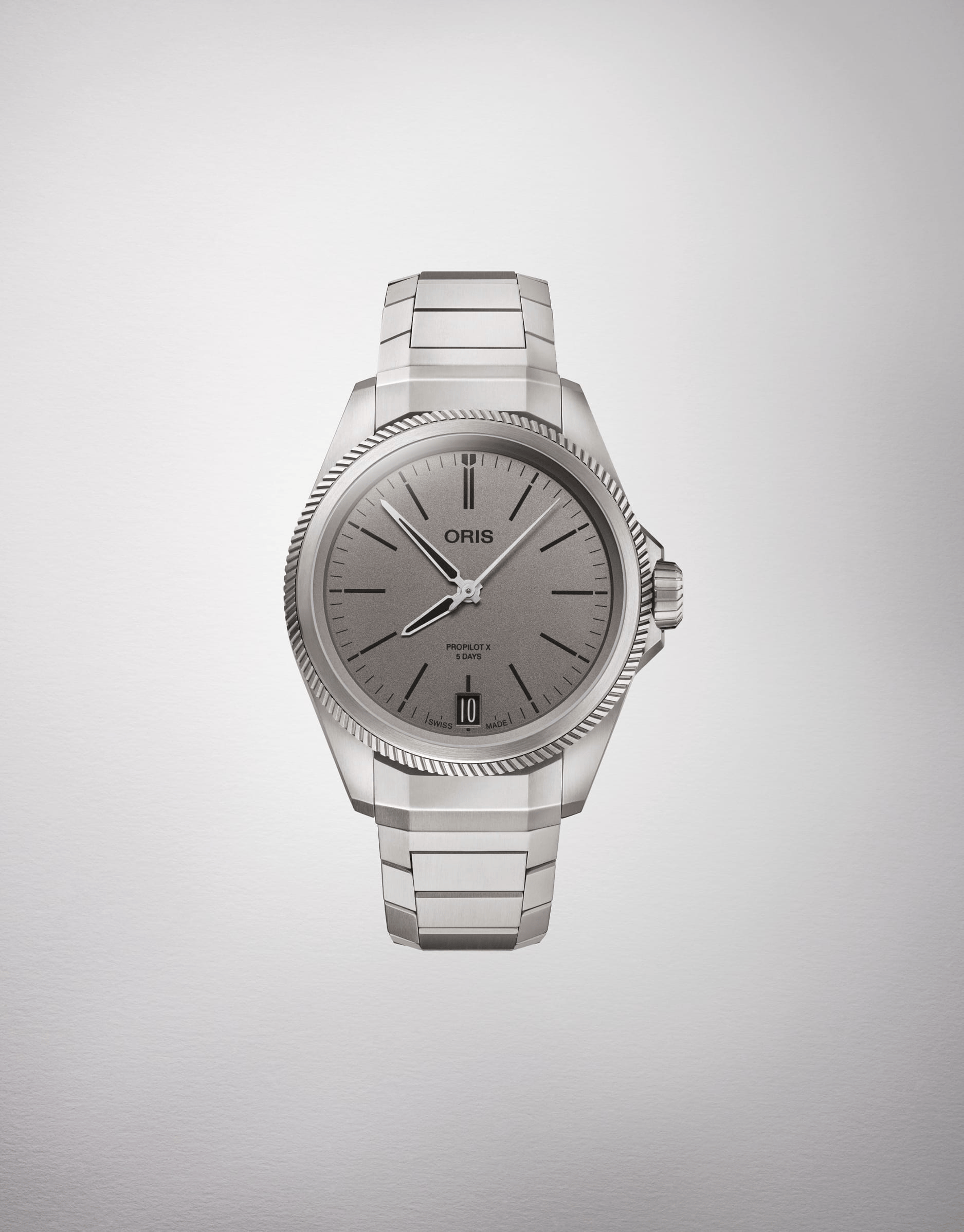 Oris ProPilot X Calibre 400 39mm Grey Dial Men's Watch 01 400 7778 7153-07 7 20 01TLC