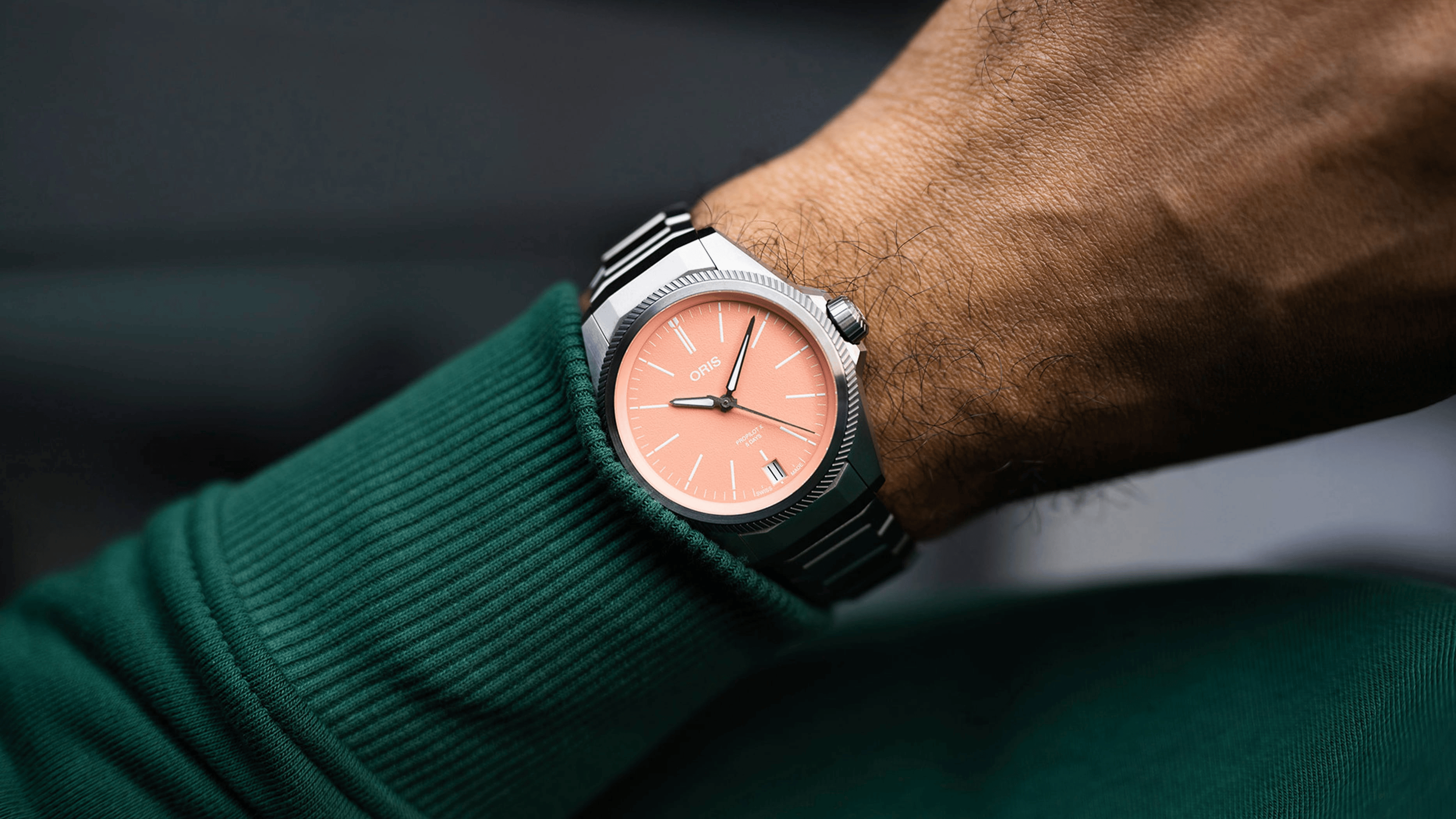 Oris ProPilot X Calibre 400 39mm Pink Dial Men's Watch 01 400 7778 7158-07 7 20 01TLC
