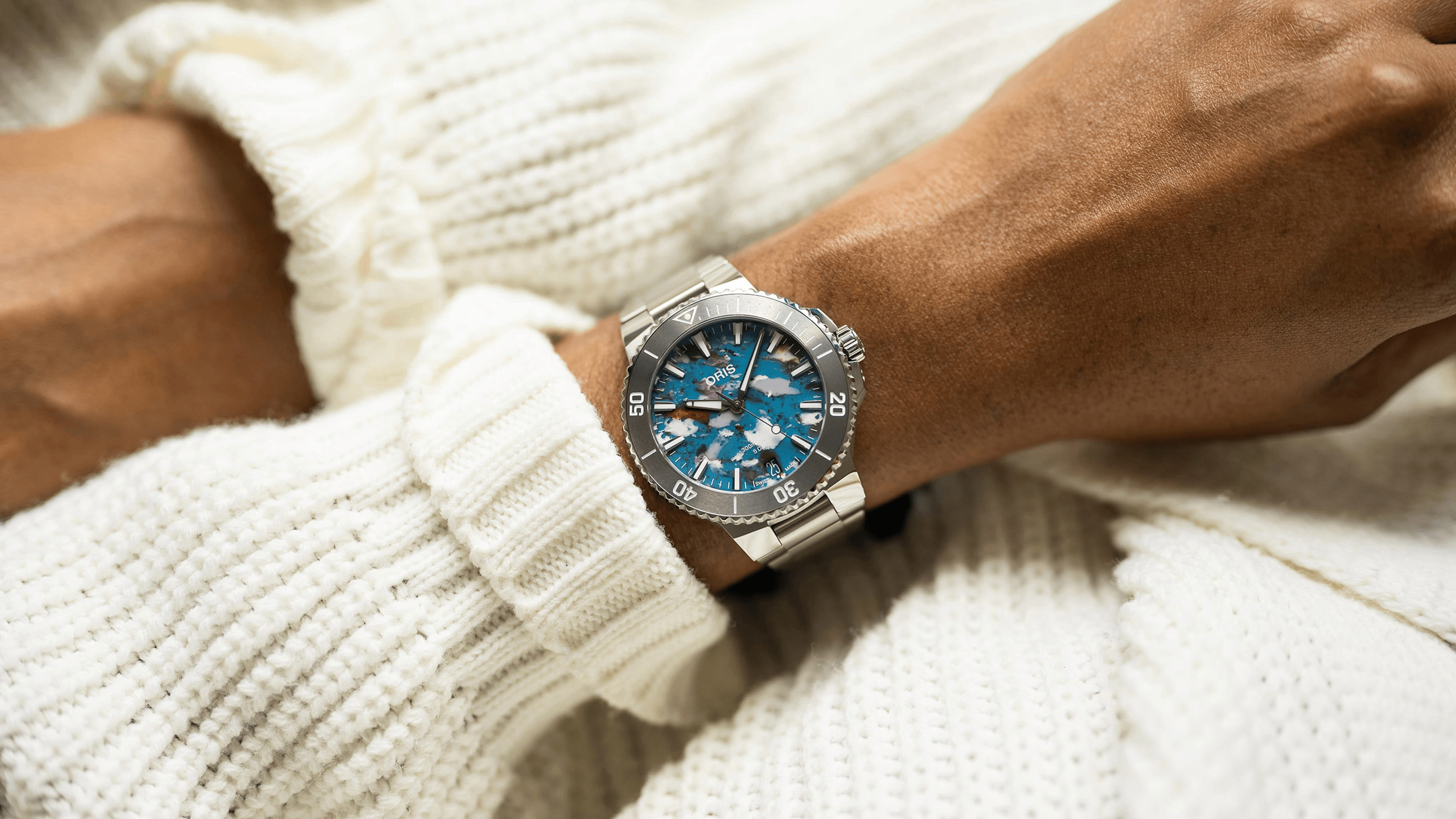 Oris Aquis Date Upcycle Calibre 400 43.5mm Multicoloured Dial Men's Watch 01 400 7790 4150-07 8 23 02PEB