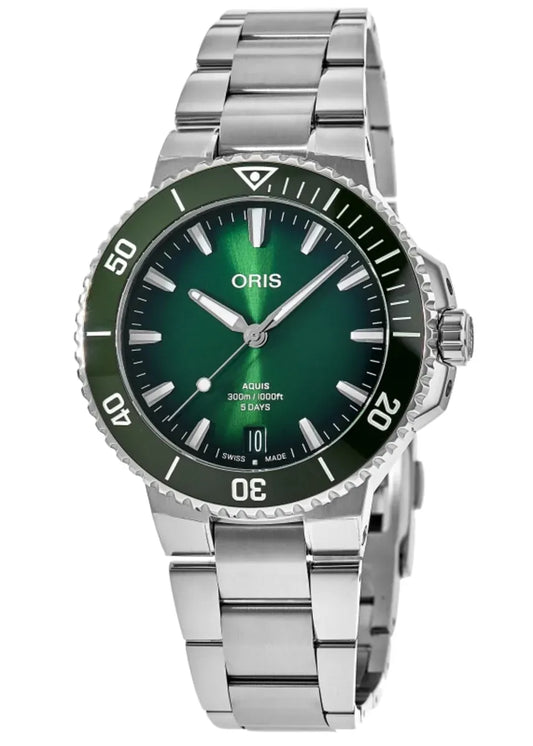 Oris Aquis Date Calibre 400 43.5mm Green Dial Men's Watch 01 400 7790 4157-07 8 23 02PEB