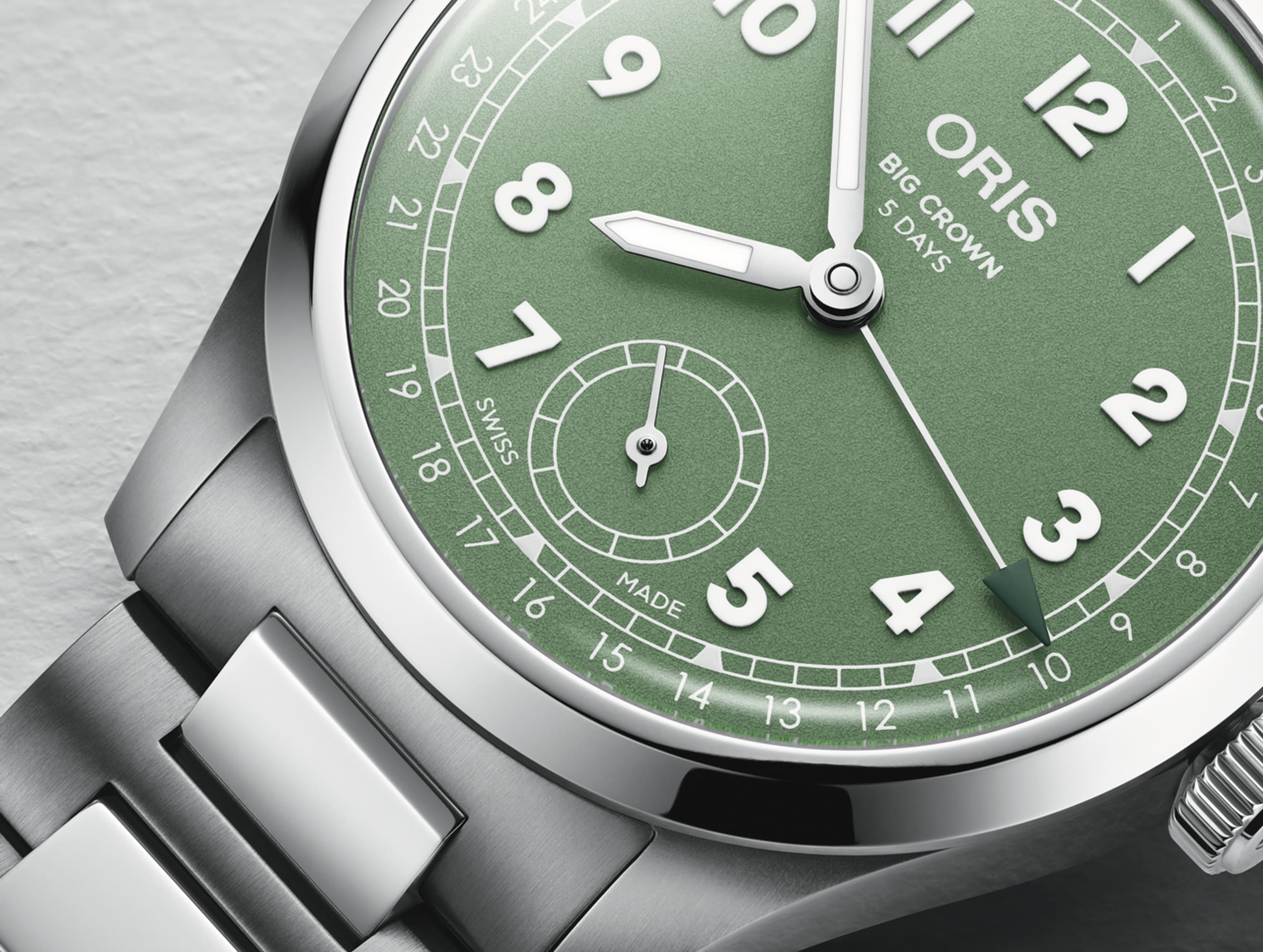 Oris Big Crown Pointer Date Calibre 403 40mm Green Dial Men's Watch 01 403 7799 4067-07 8 20 06