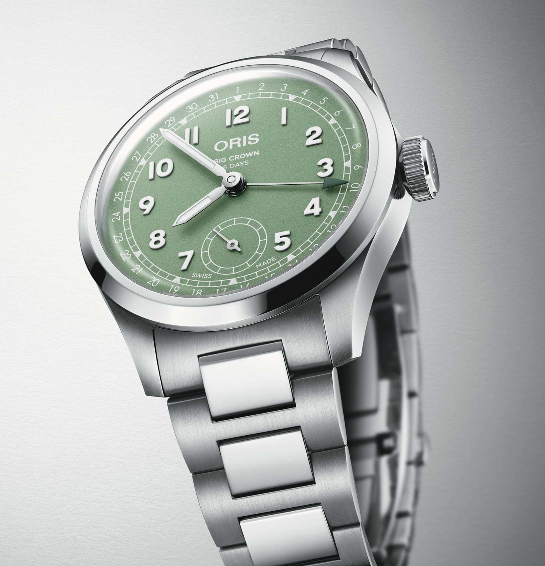 Oris Big Crown Pointer Date Calibre 403 40mm Green Dial Men's Watch 01 403 7799 4067-07 8 20 06