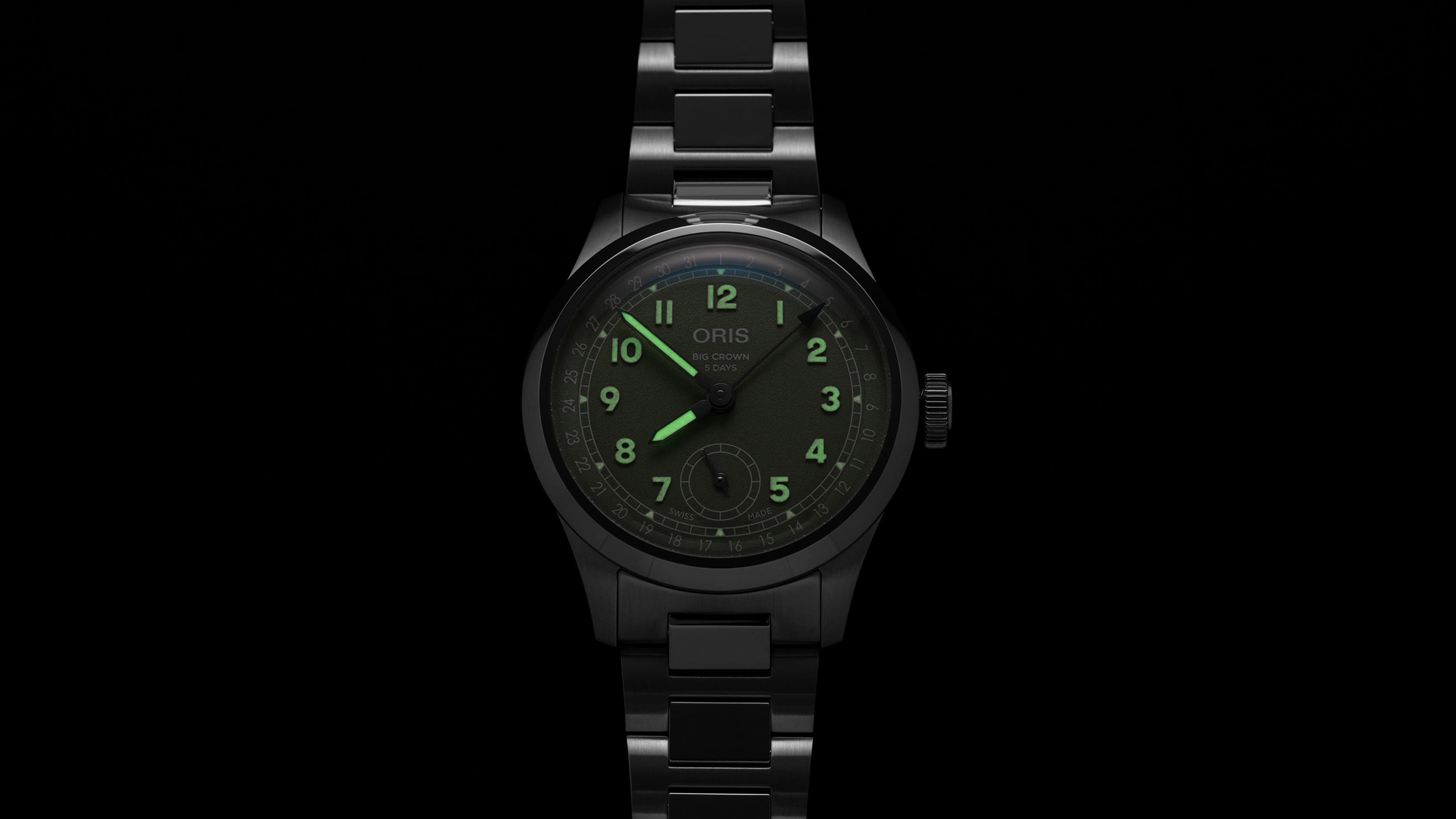 Oris Big Crown Pointer Date Calibre 403 40mm Green Dial Men's Watch 01 403 7799 4067-07 8 20 06