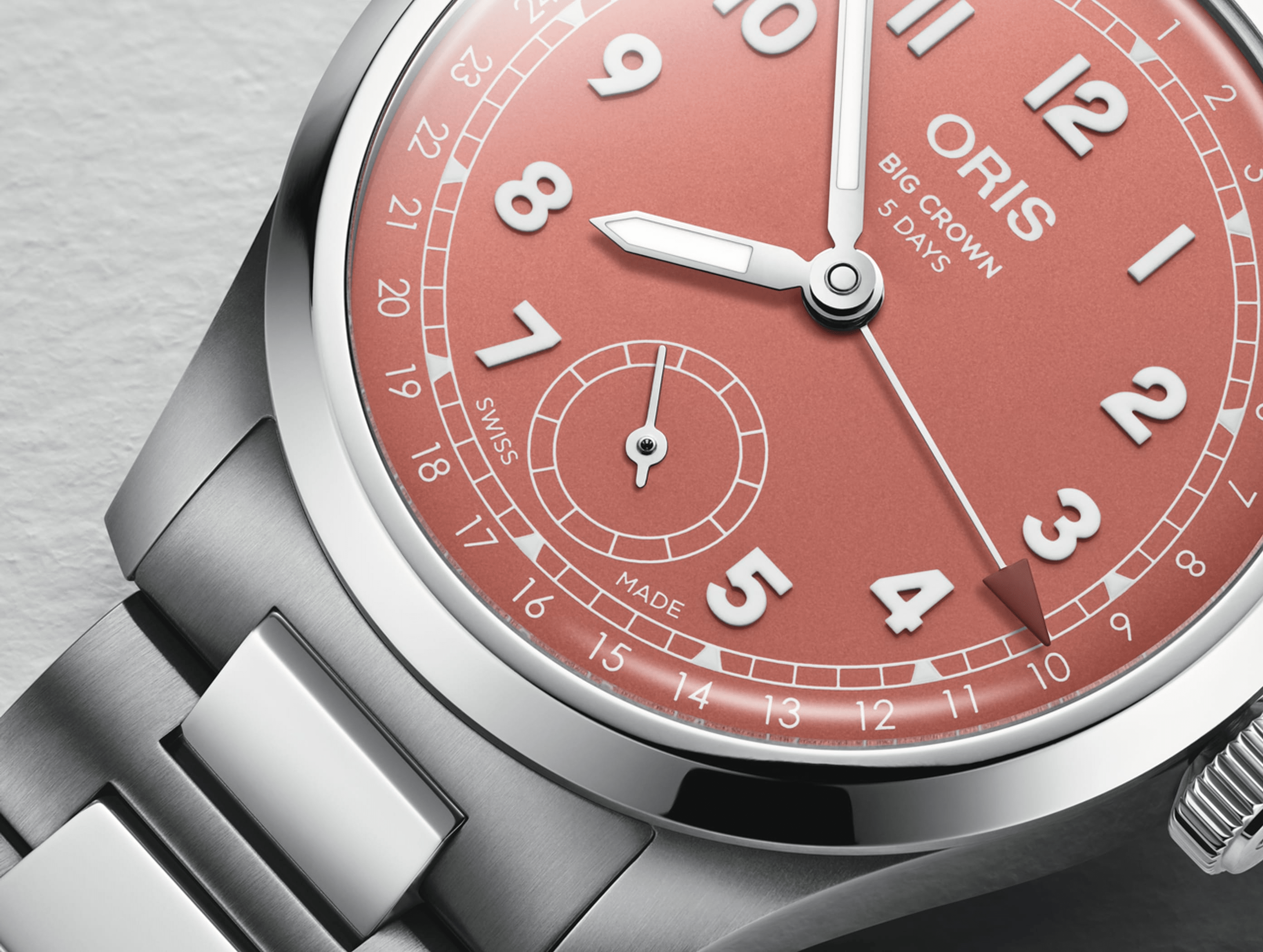 Oris Big Crown Pointer Date Calibre 403 40mm Pink Dial Steel Men's Watch 01 403 7799 4068-07 8 20 06