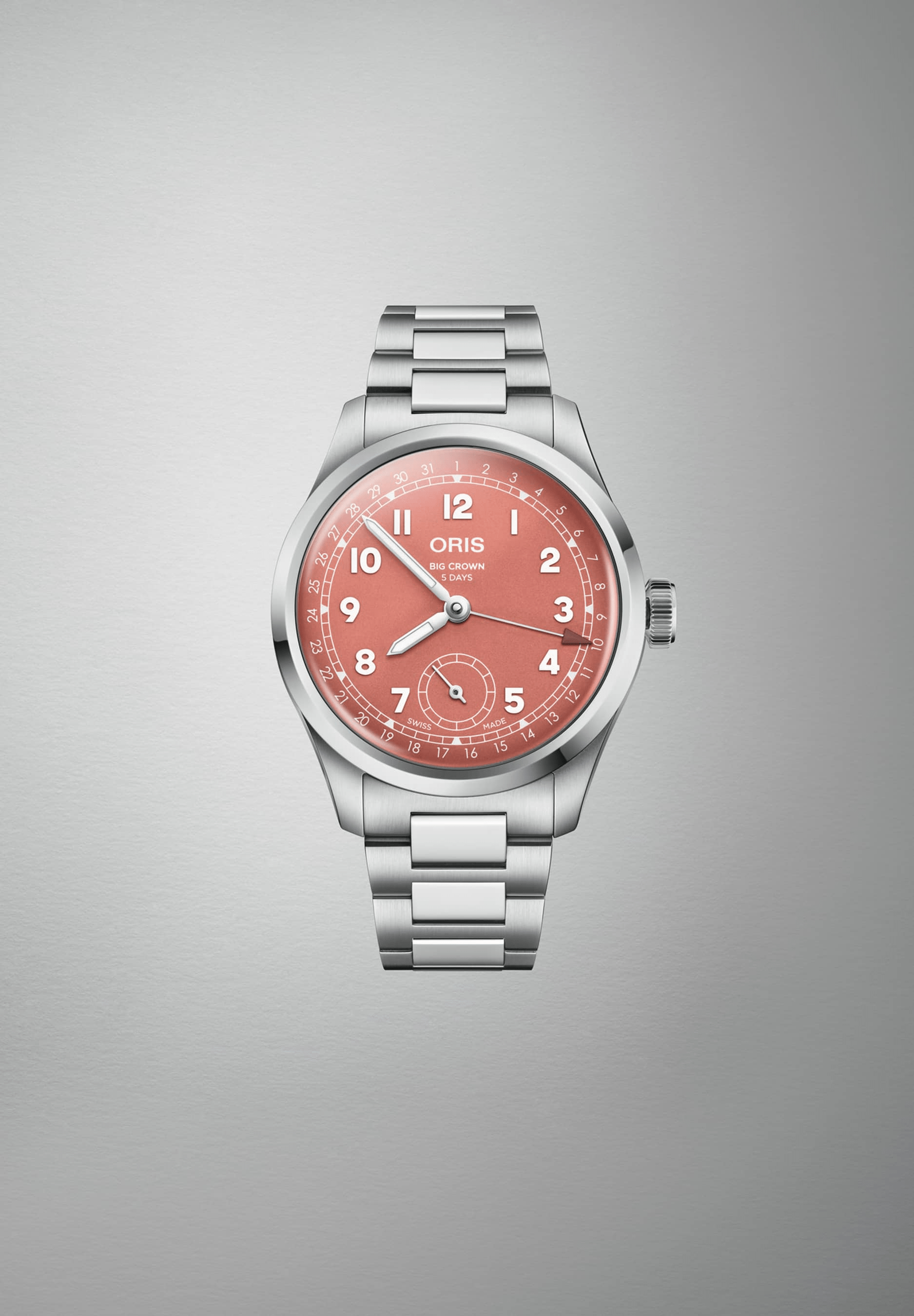 Oris Big Crown Pointer Date Calibre 403 40mm Pink Dial Steel Men's Watch 01 403 7799 4068-07 8 20 06