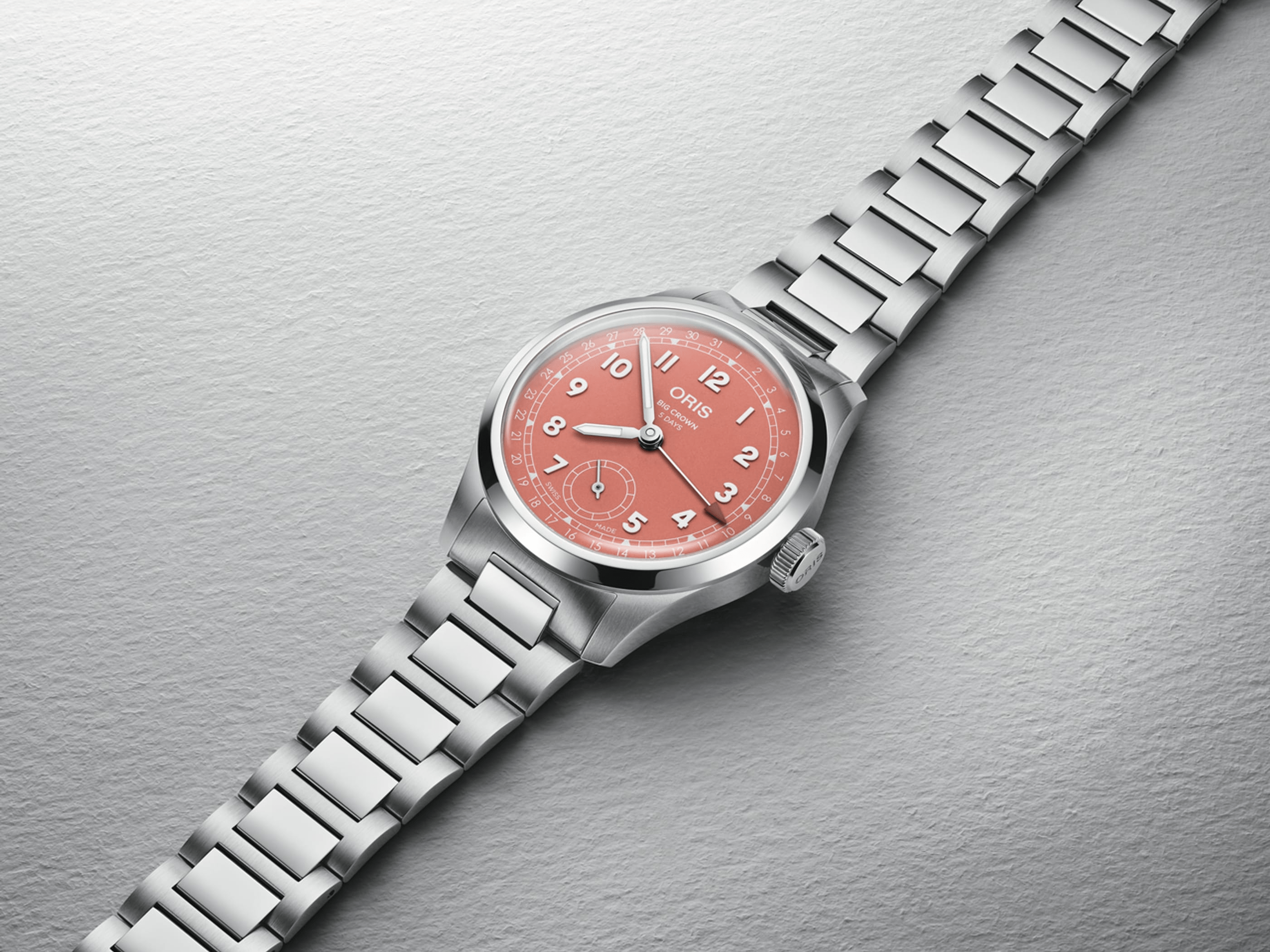 Oris Big Crown Pointer Date Calibre 403 40mm Pink Dial Steel Men's Watch 01 403 7799 4068-07 8 20 06