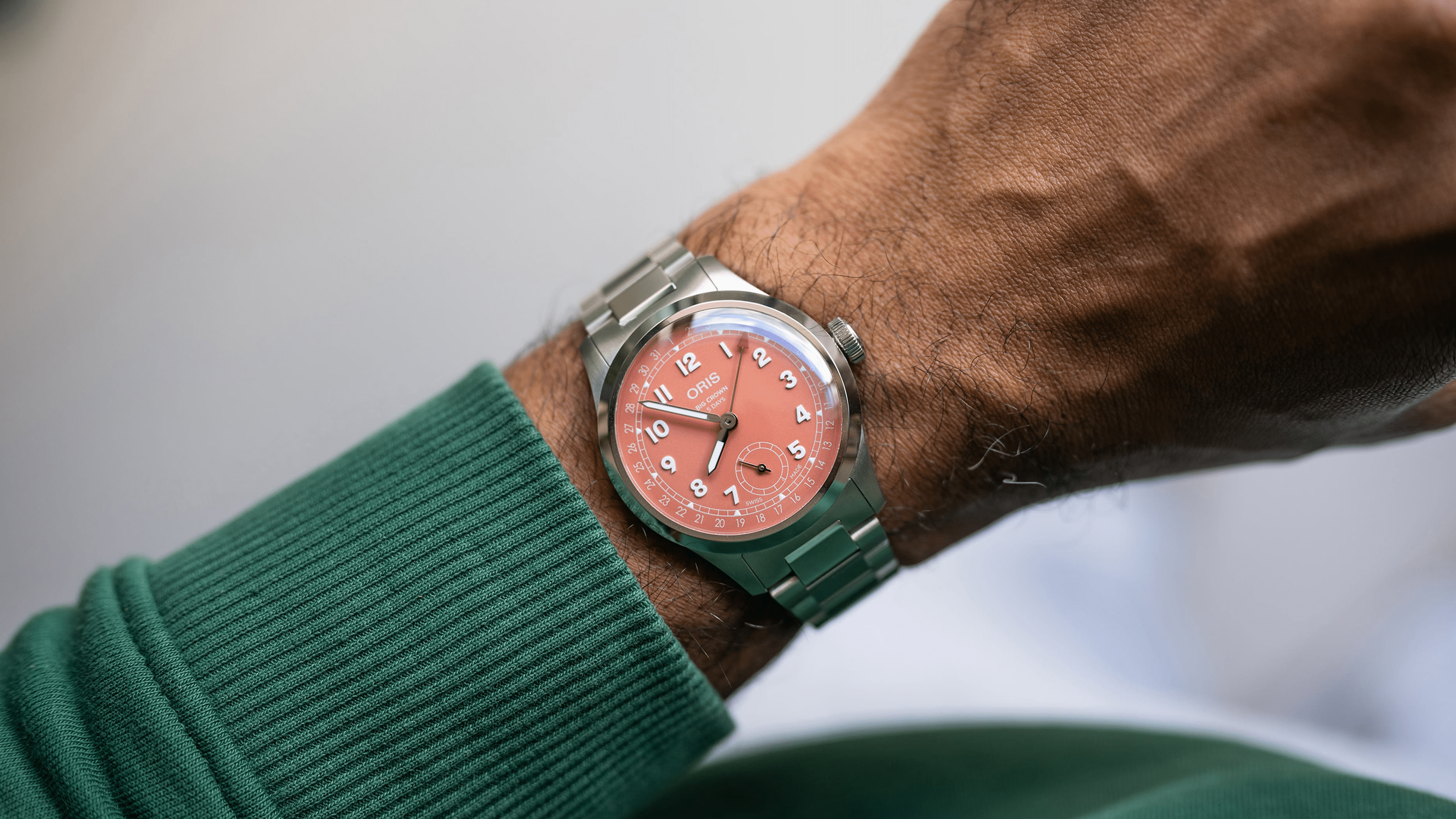 Oris Big Crown Pointer Date Calibre 403 40mm Pink Dial Steel Men's Watch 01 403 7799 4068-07 8 20 06