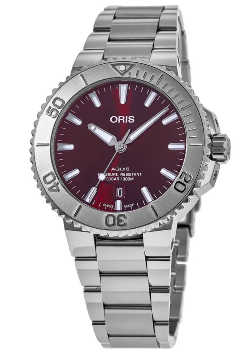 Oris Aquis Date Relief 41.5mm Red Dial Men's Watch 01 733 7766 4158-07 8 22 05PEB