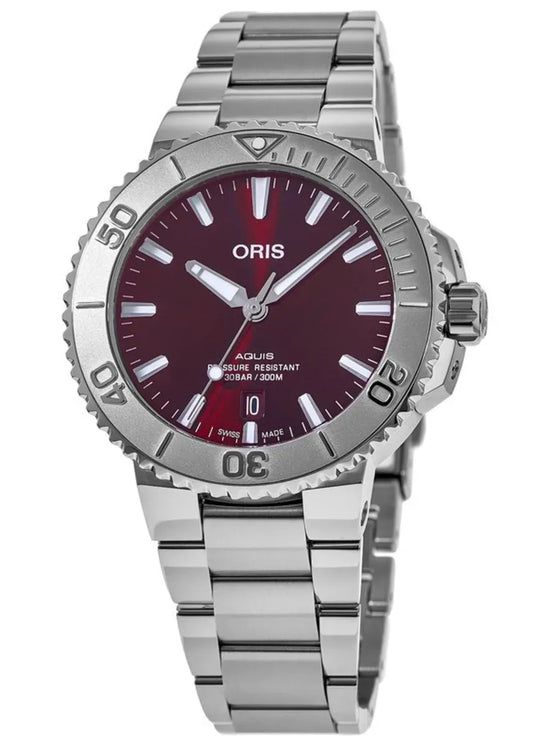 Oris Aquis Date Relief 41.5mm Red Dial Men's Watch 01 733 7766 4158-07 8 22 05PEB