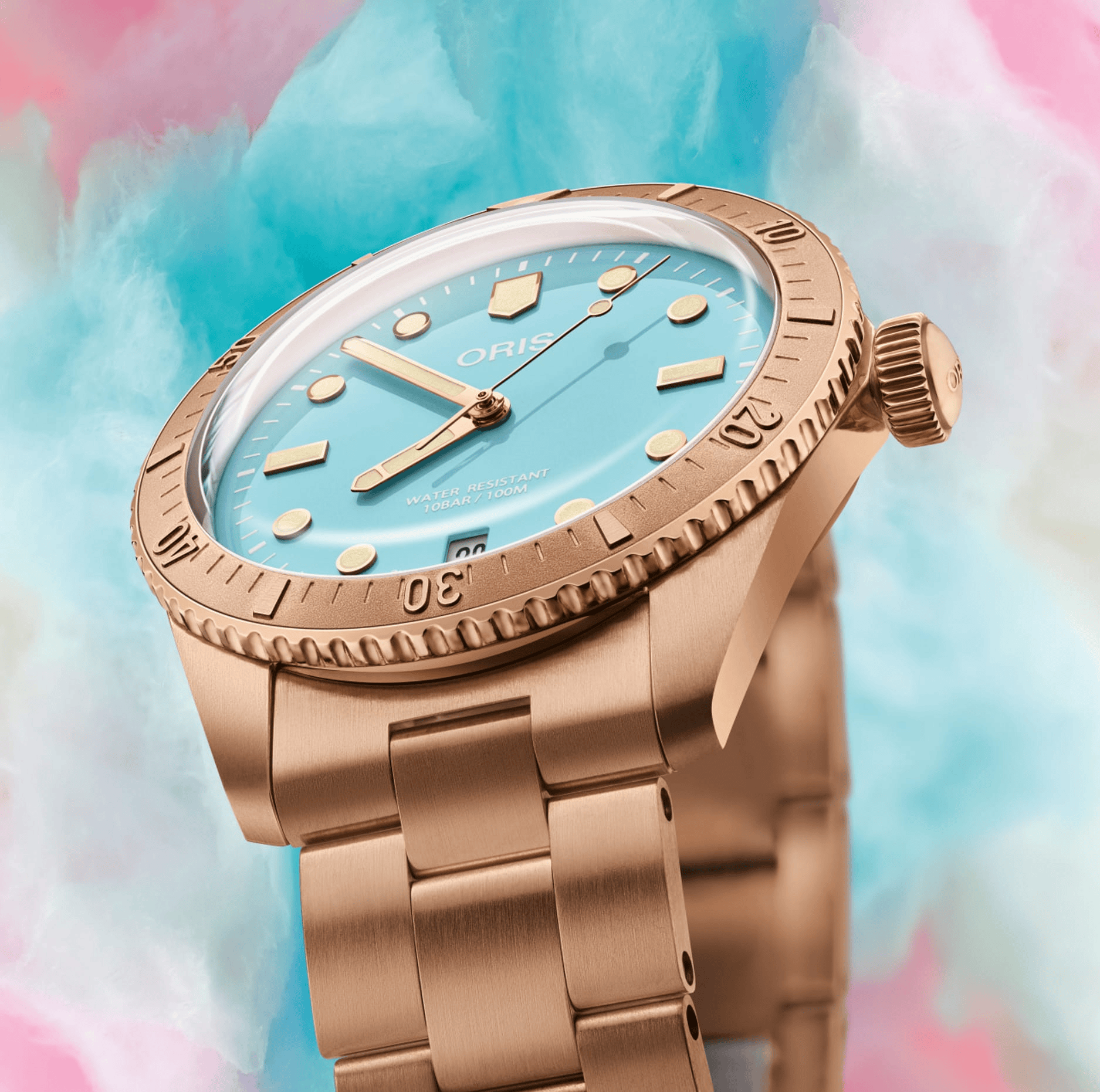 Oris Divers Sixty‑Five 'Cotton Candy' 38mm Blue Dial Men's Watch 01 733 7771 3155-07 8 19 15