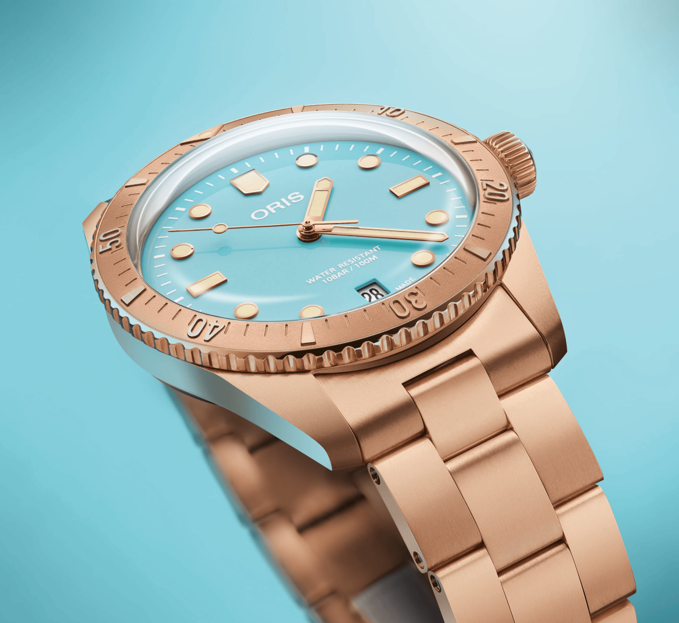 Oris Divers Sixty‑Five 'Cotton Candy' 38mm Blue Dial Men's Watch 01 733 7771 3155-07 8 19 15