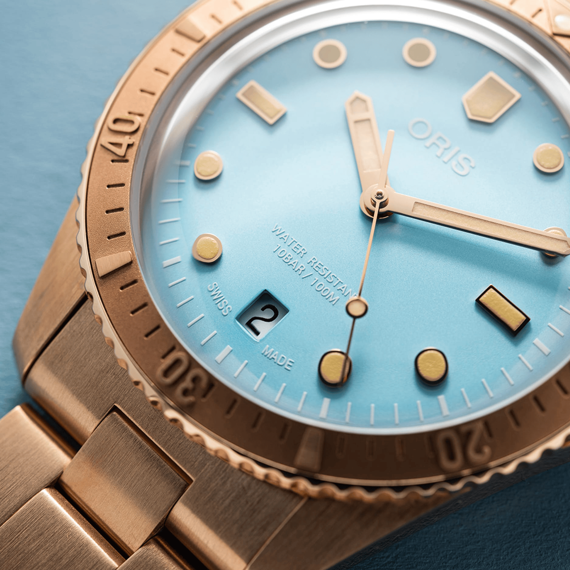 Oris Divers Sixty‑Five 'Cotton Candy' 38mm Blue Dial Men's Watch 01 733 7771 3155-07 8 19 15