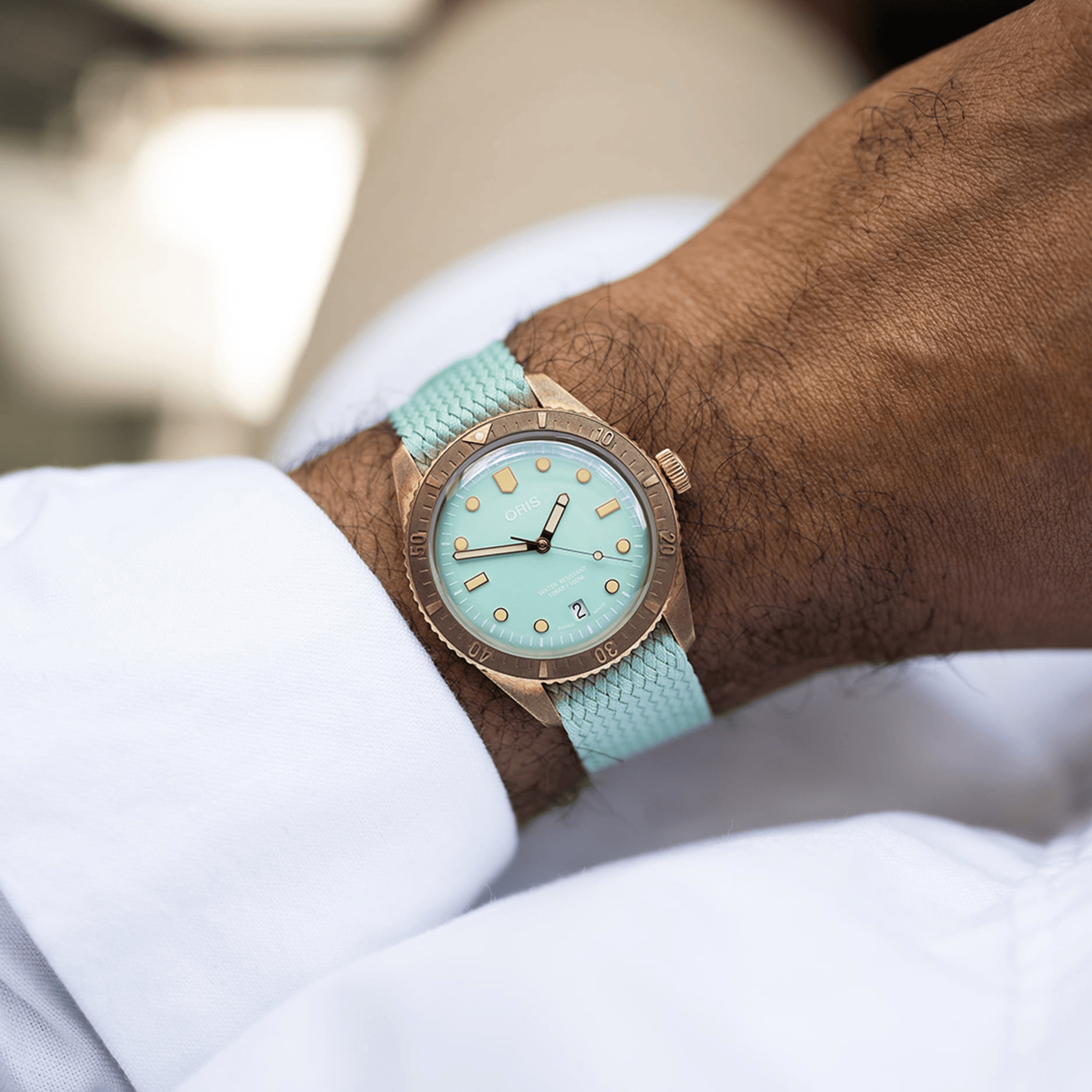 Oris Divers Sixty‑Five 'Cotton Candy' 38mm Green Dial Men's Watch 01 733 7771 3157-07 3 19 03BRS