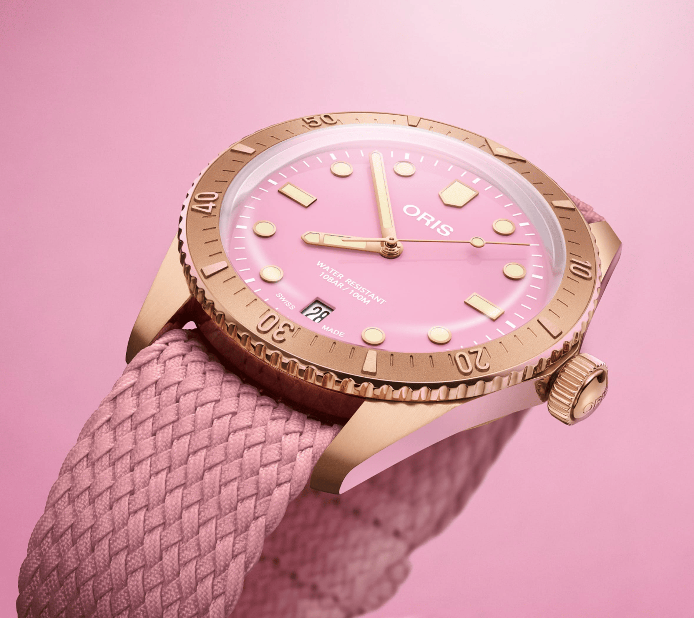 Oris Divers Sixty‑Five 'Cotton Candy' 38mm Pink Dial Men's Watch 01 733 7771 3158-07 3 19 04BRS