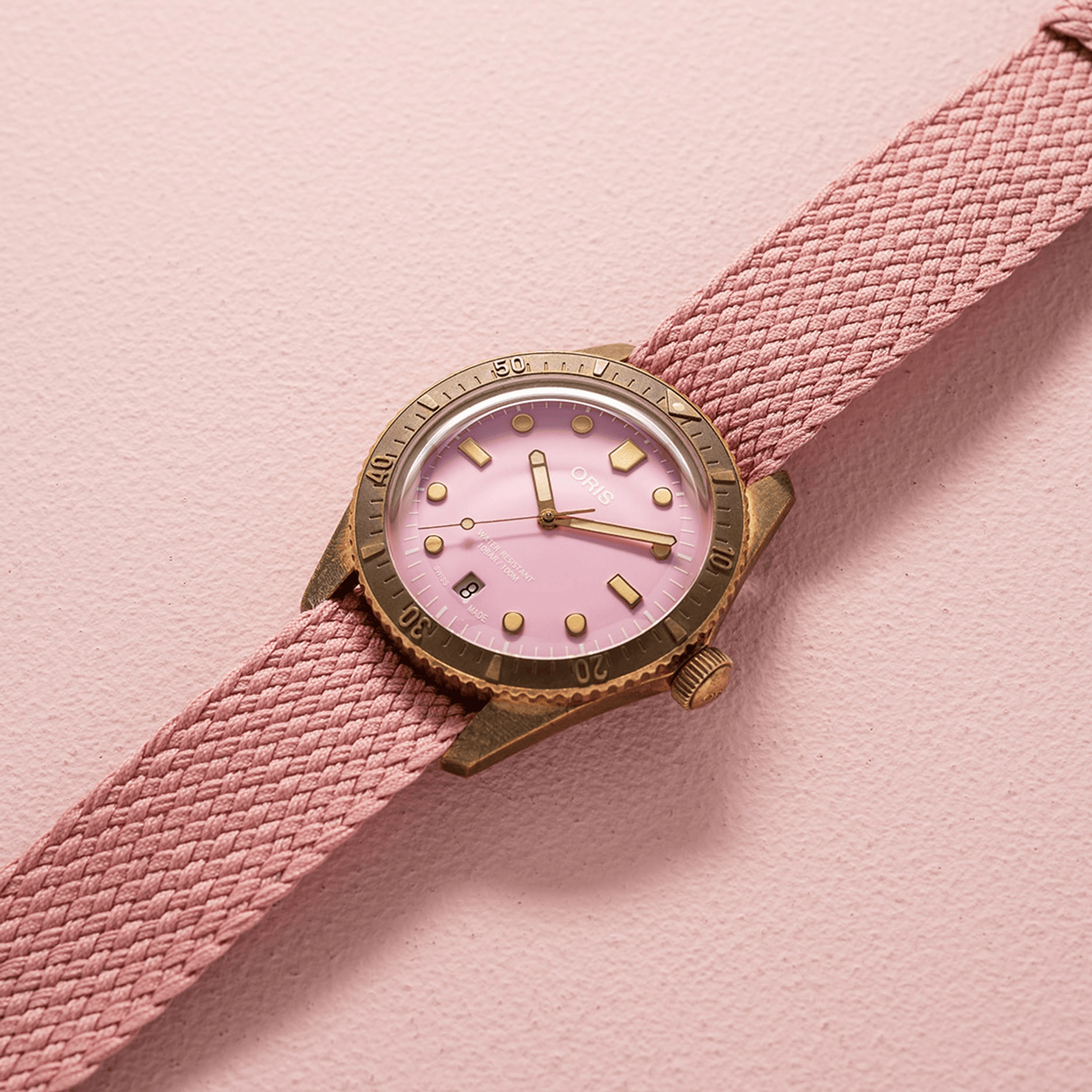 Oris Divers Sixty‑Five 'Cotton Candy' 38mm Pink Dial Men's Watch 01 733 7771 3158-07 3 19 04BRS