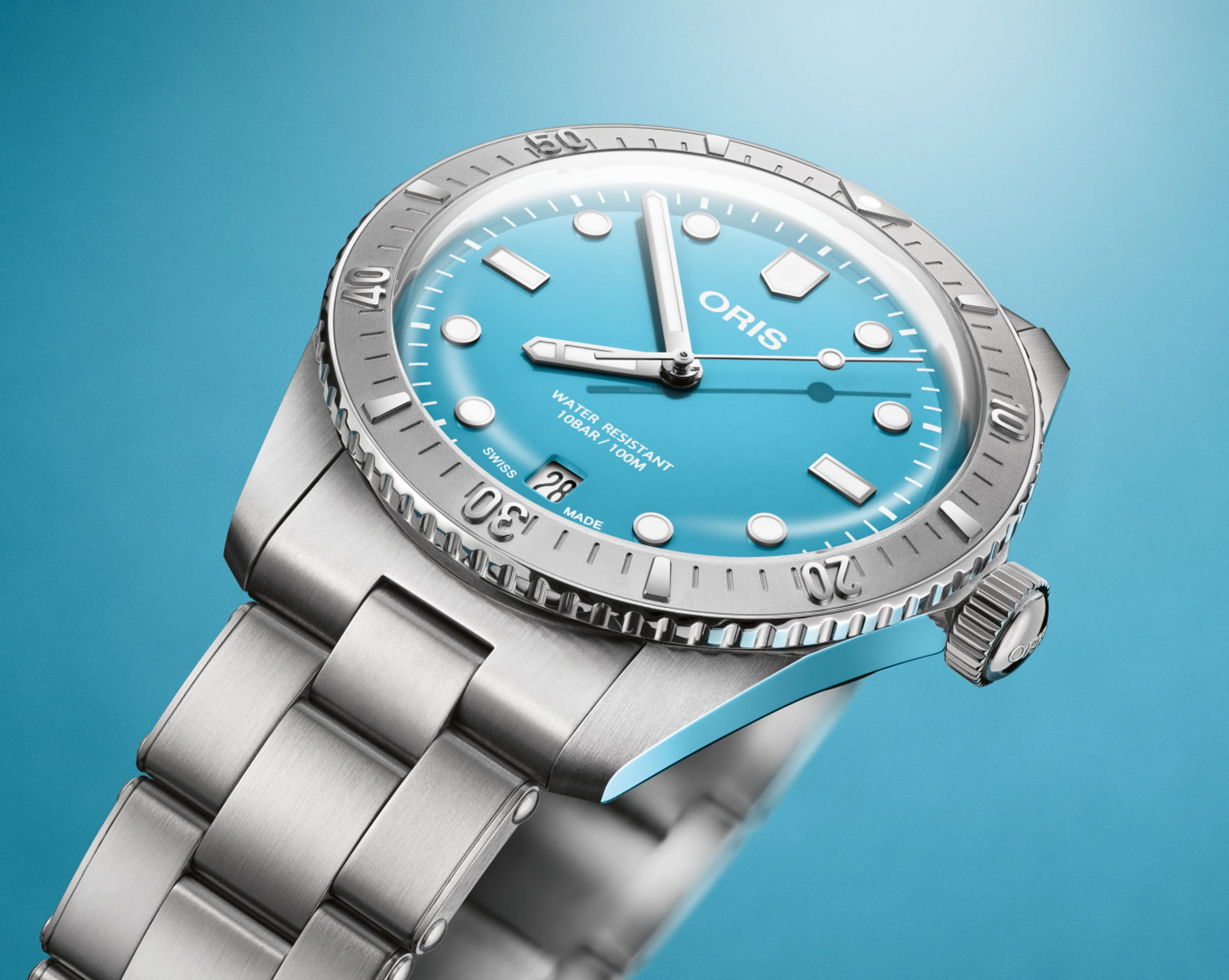 Oris Divers Sixty‑Five 'Cotton Candy' 38mm Blue Dial Men's Watch 01 733 7771 4055-07 8 19 18