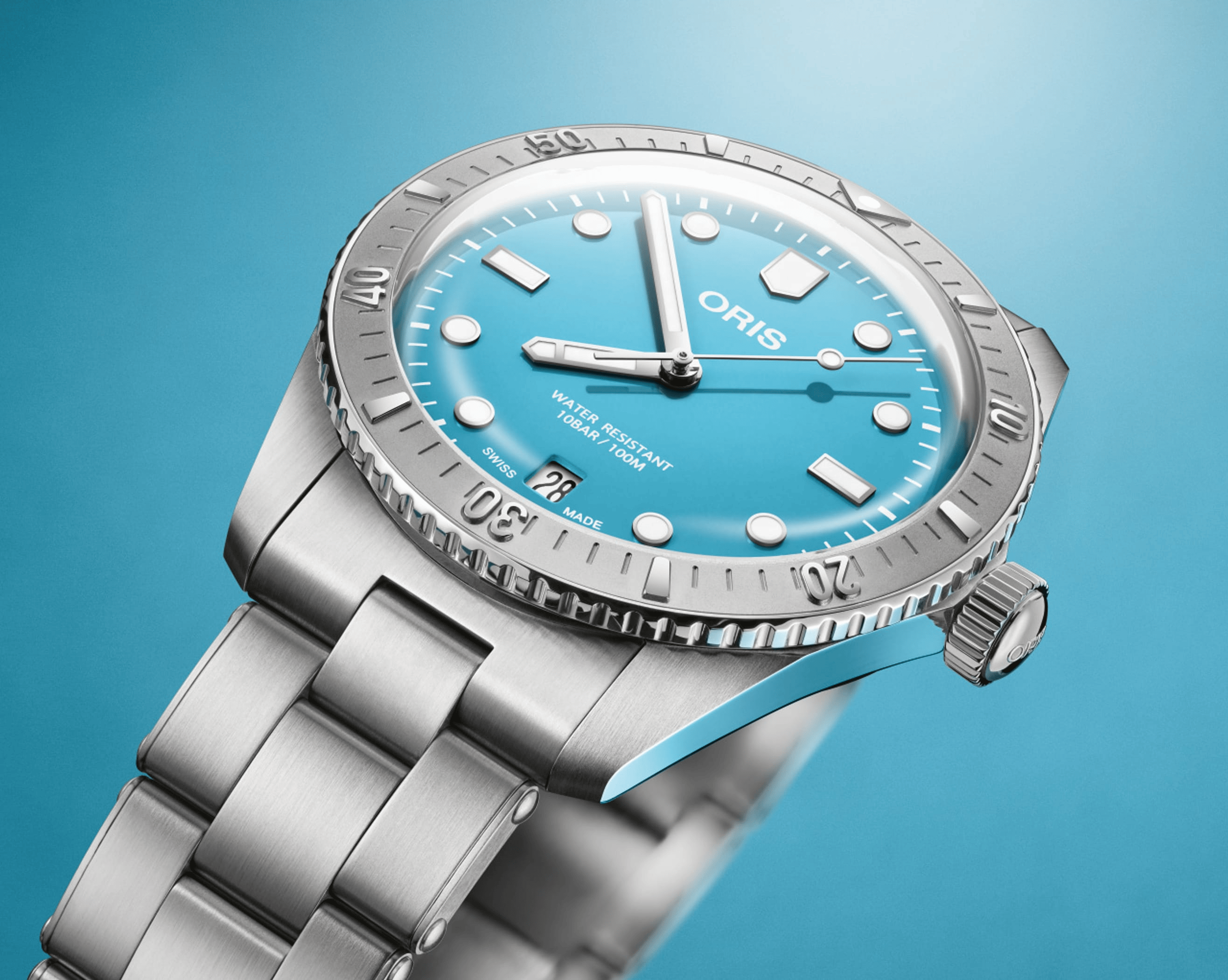 Oris Divers Sixty‑Five 'Cotton Candy' 38mm Blue Dial Men's Watch 01 733 7771 4055-07 8 19 18