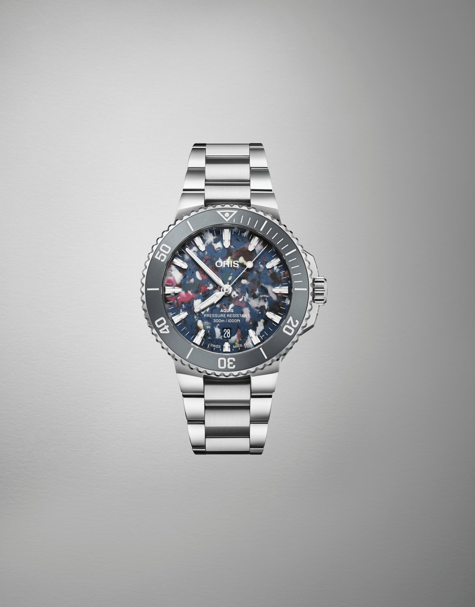 Oris Aquis Date Upcycle 41.5mm Multicoloured Dial Men's Watch 01 733 7787 4150-07 8 22 04PEB