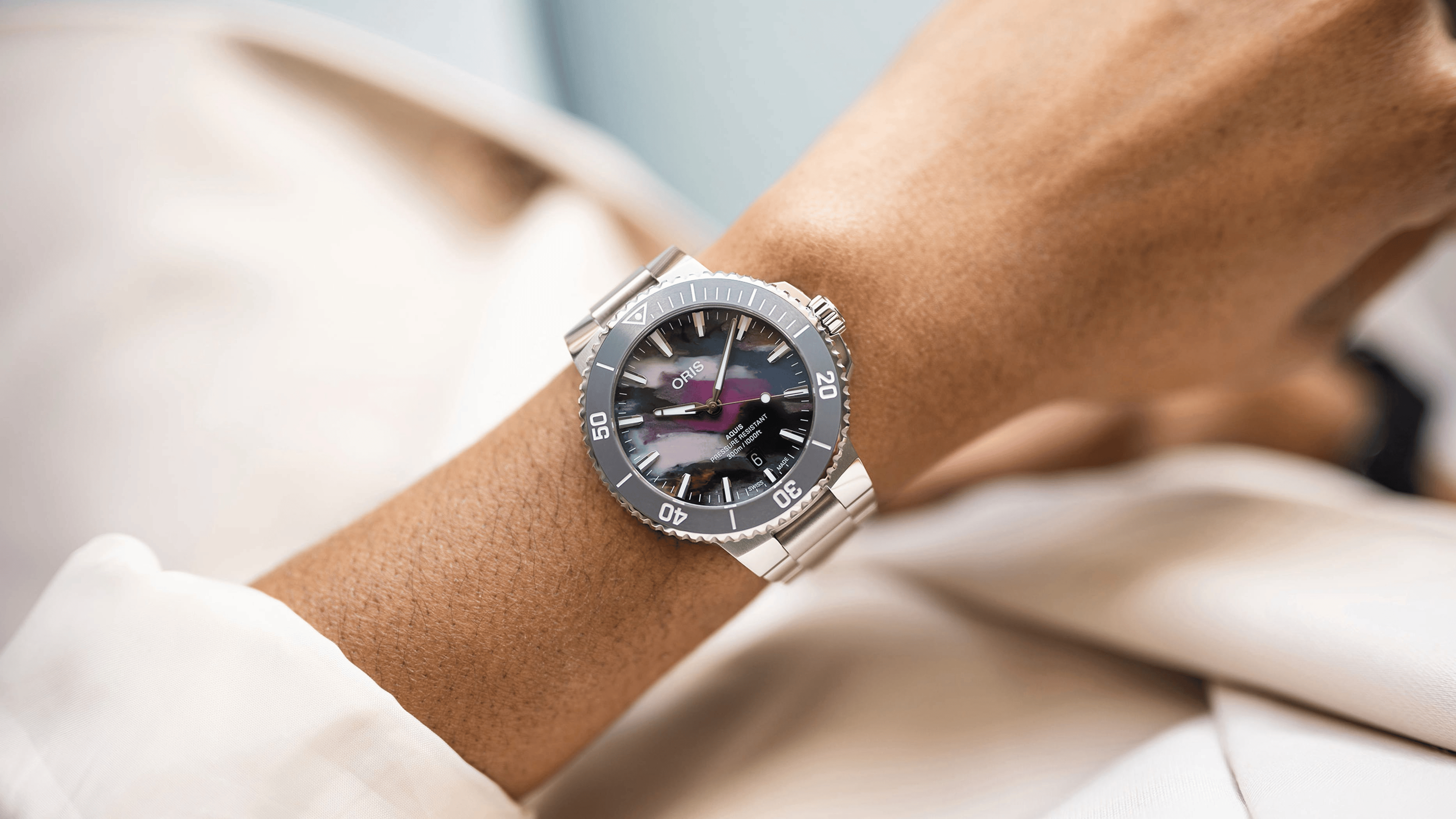 Oris Aquis Date Upcycle 41.5mm Multicoloured Dial Men's Watch 01 733 7787 4150-07 8 22 04PEB