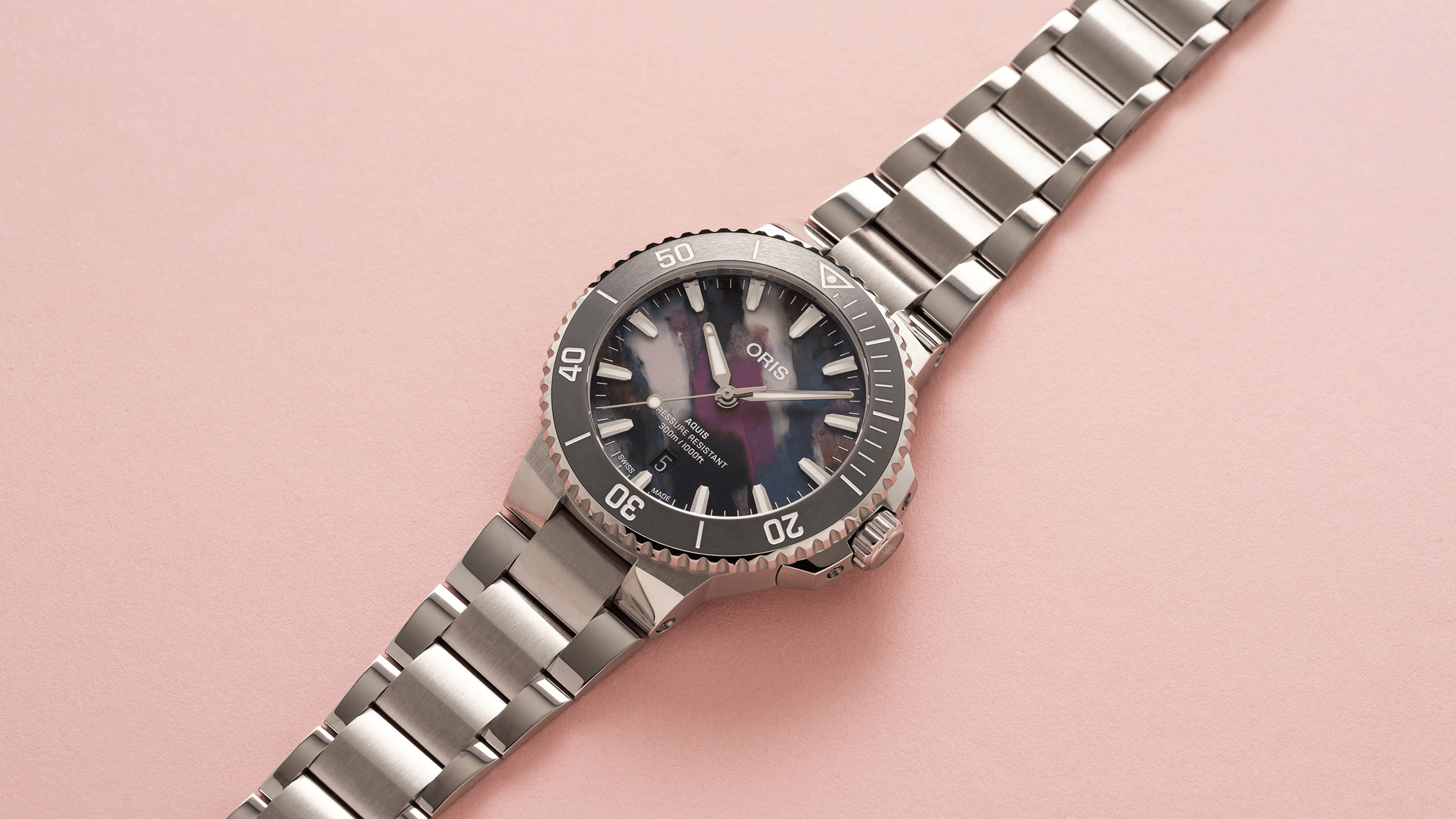 Oris Aquis Date Upcycle 41.5mm Multicoloured Dial Men's Watch 01 733 7787 4150-07 8 22 04PEB