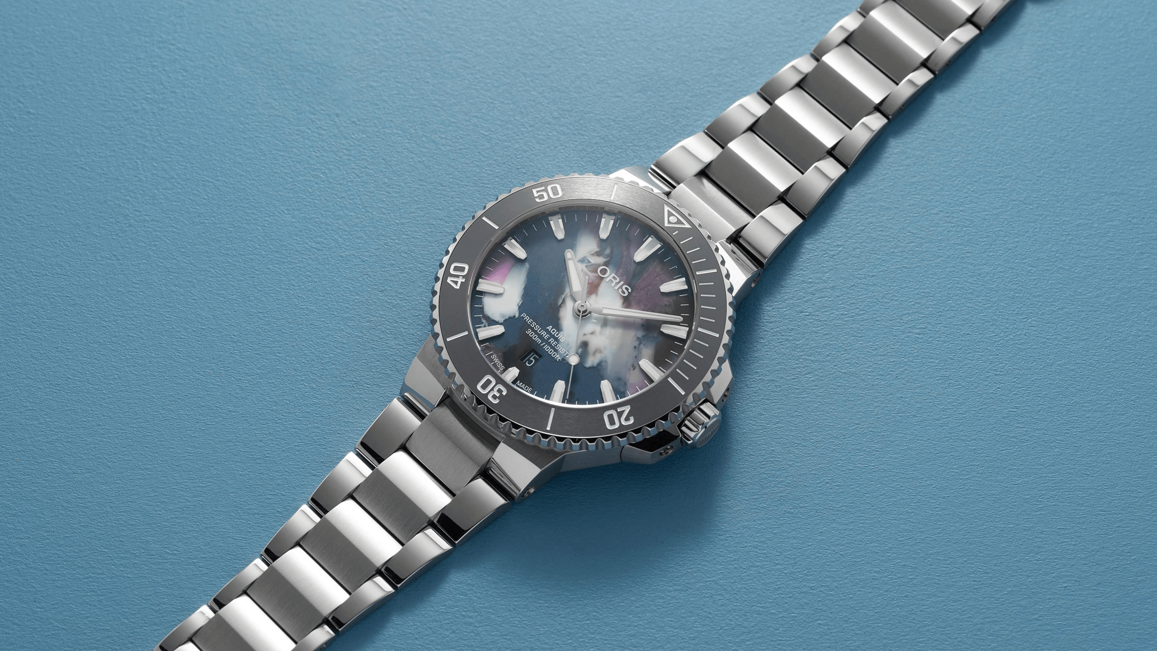 Oris Aquis Date Upcycle 43.50mm Multicoloured Dial Men's Watch 01 733 7789 4150-07 8 23 04PEB