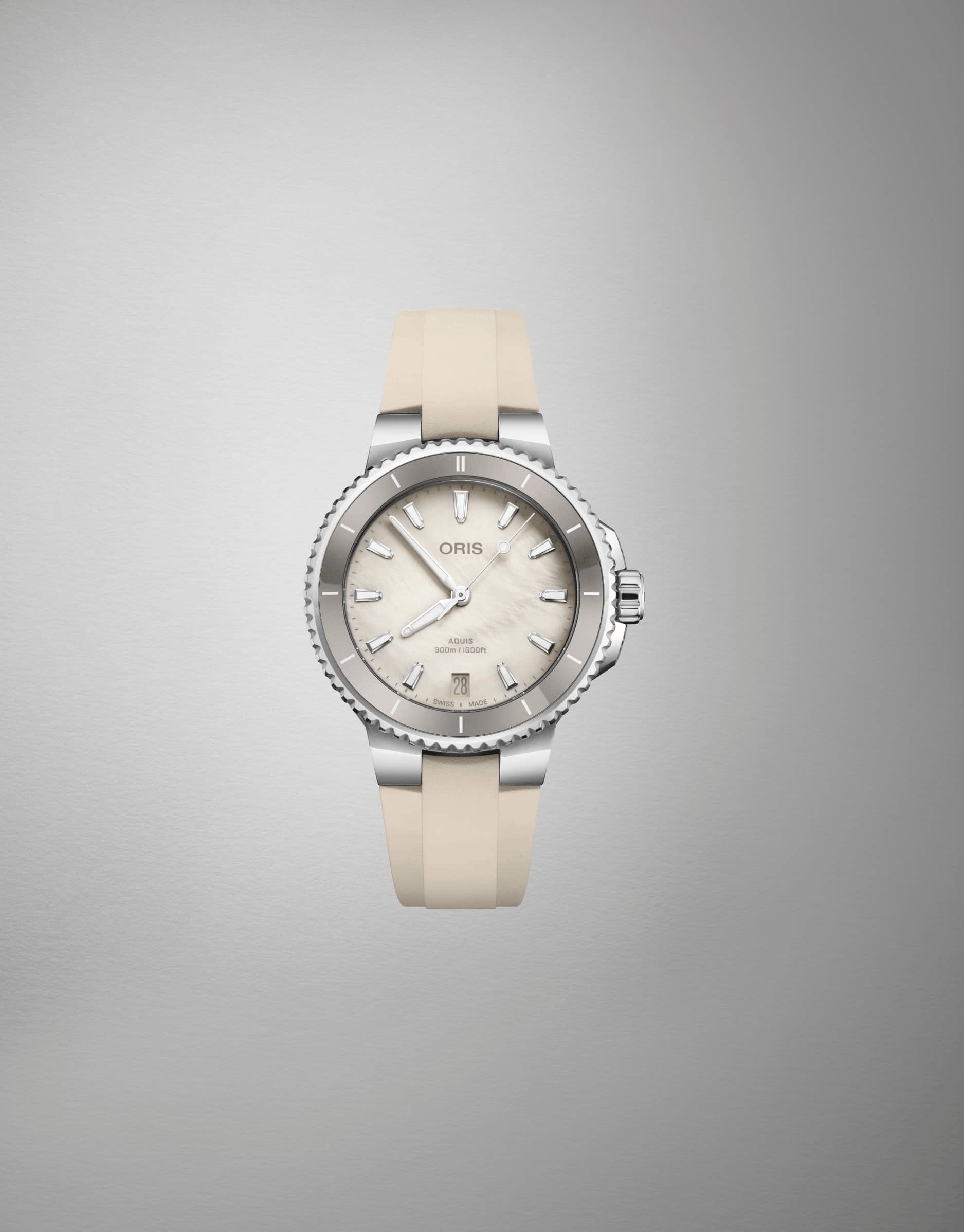 Oris Aquis Date 36.50mm White Dial Women's Watch 01 733 7792 4151-07 4 19 61FC