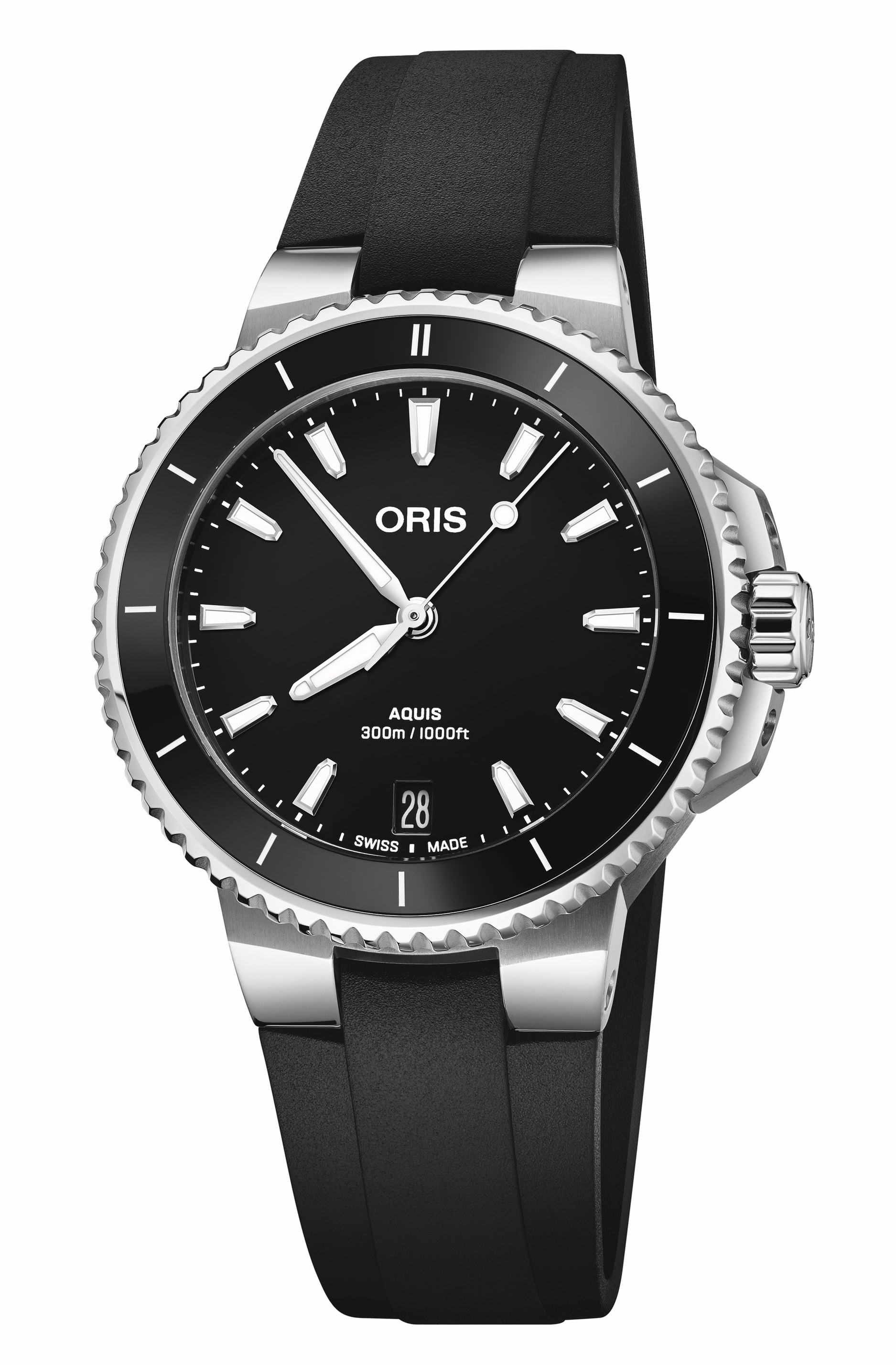 Oris Aquis Date 36.5mm Black Dial Women's Watch 01 733 7792 4154-07 4 19 64FC
