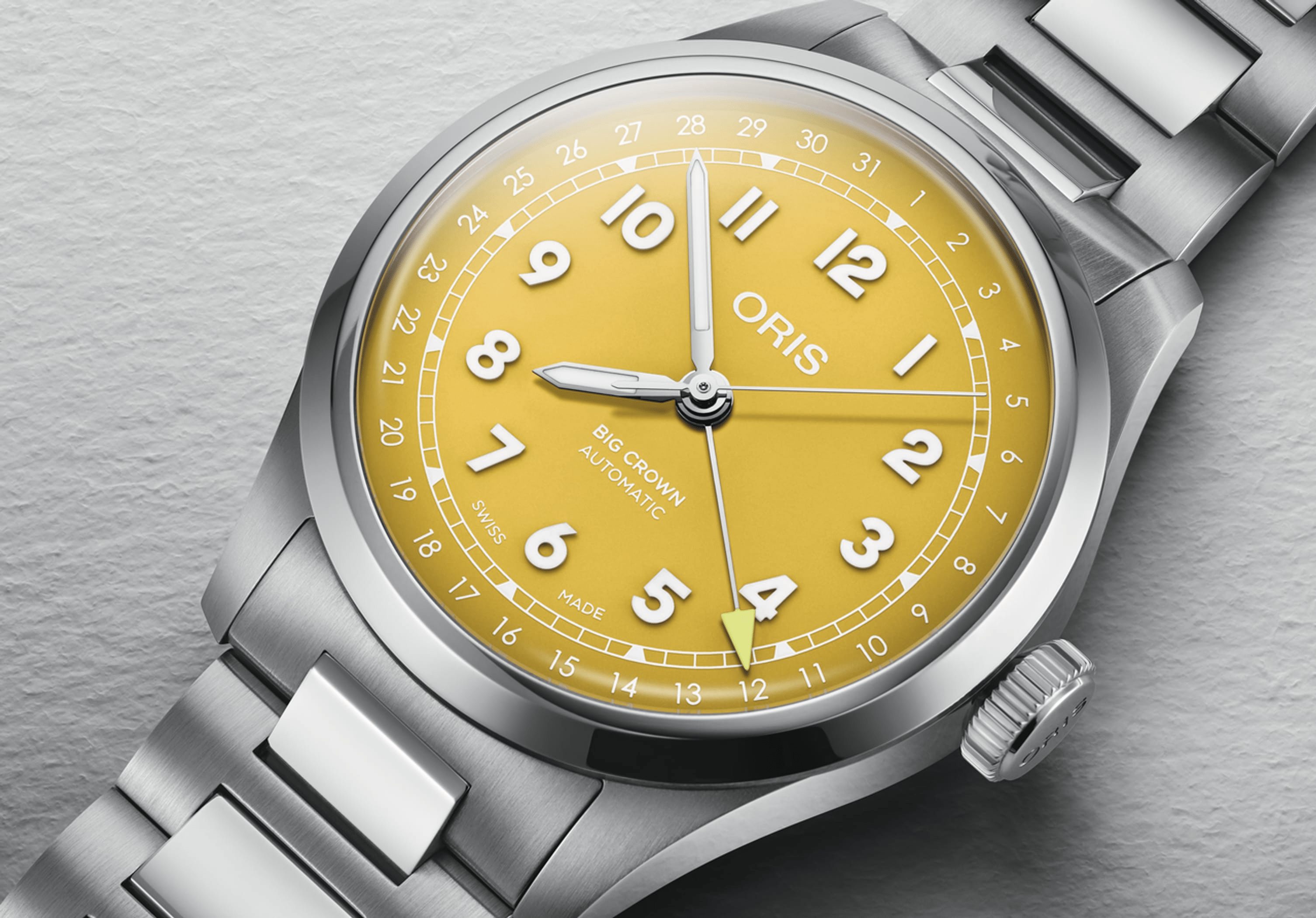 Oris Big Crown Pointer Date 40mm Yellow Dial Men's Watch 01 754 7798 4069-07 8 20 06