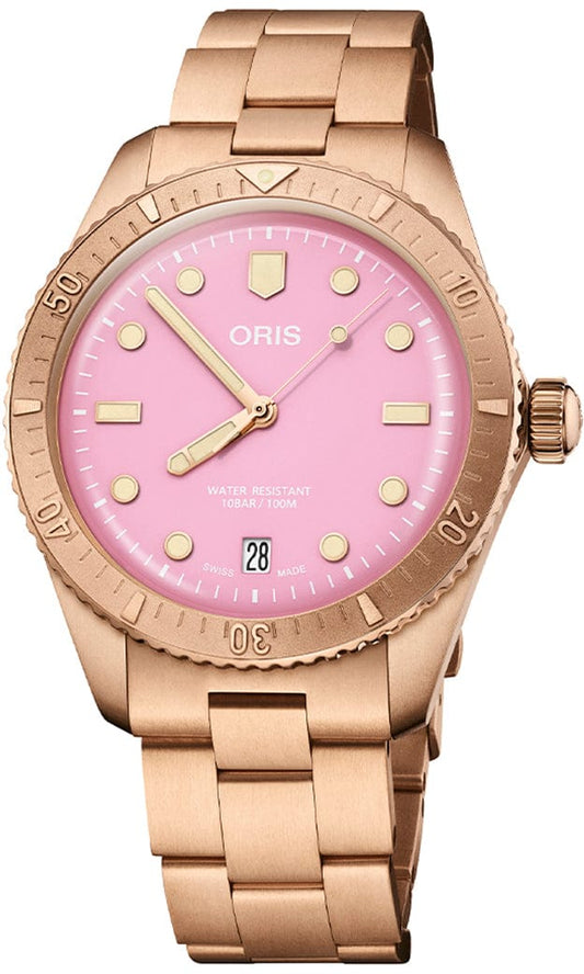 Oris Divers Sixty‑Five 'Cotton Candy' 38mm Pink Dial Men's Watch 01 733 7771 3158-07 8 19 15