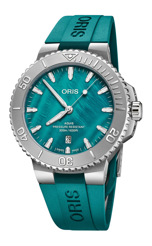 Oris Aquis New York Harbor Limited Edition II 43.5mm Green Dial Men's Watch 01 733 7789 4187-Set