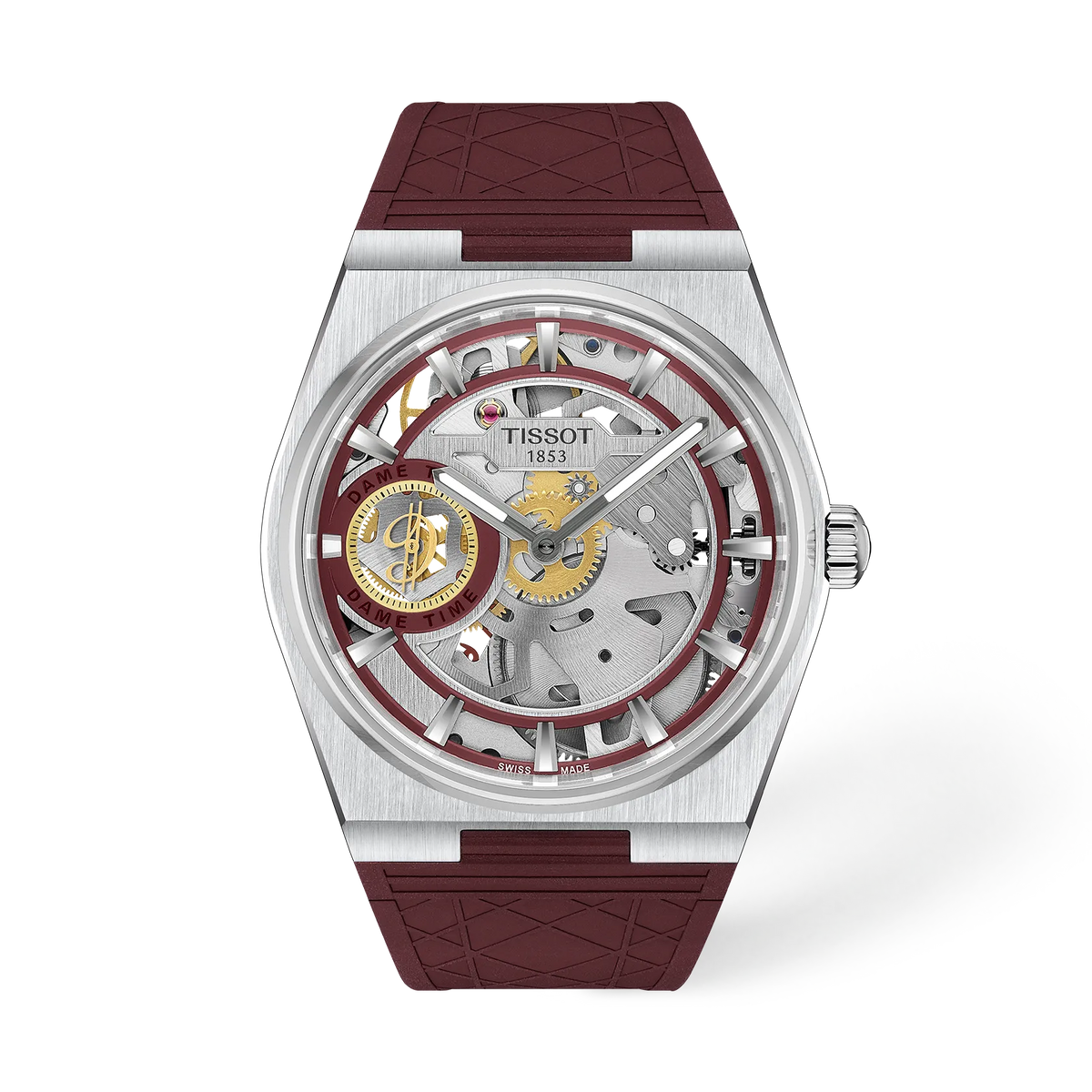 Tissot PRX Skeleton Damian Lillard Special Edition 44mm Burgundy Dial Men's Watch T1374051737100