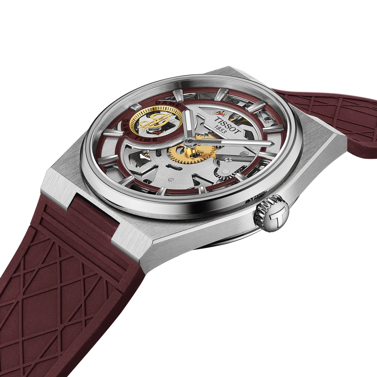 Tissot PRX Skeleton Damian Lillard Special Edition 44mm Burgundy Dial Men's Watch T1374051737100