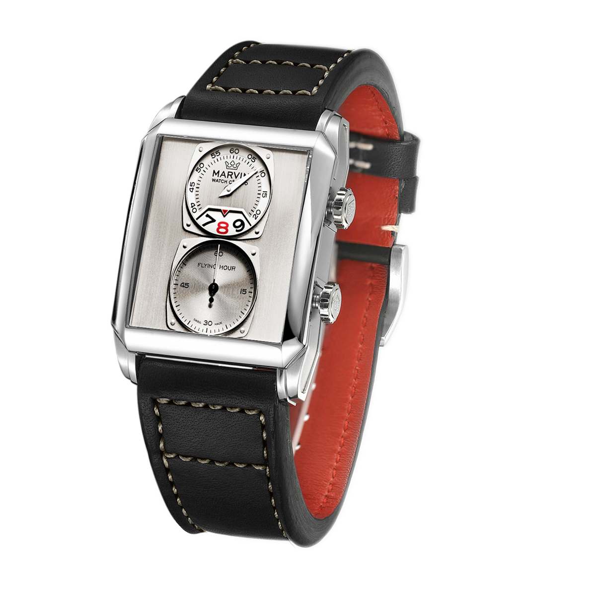 Marvin Malton Rectangular 50mm Rhodium Silver Dial Men's Watch M024.14.31.64