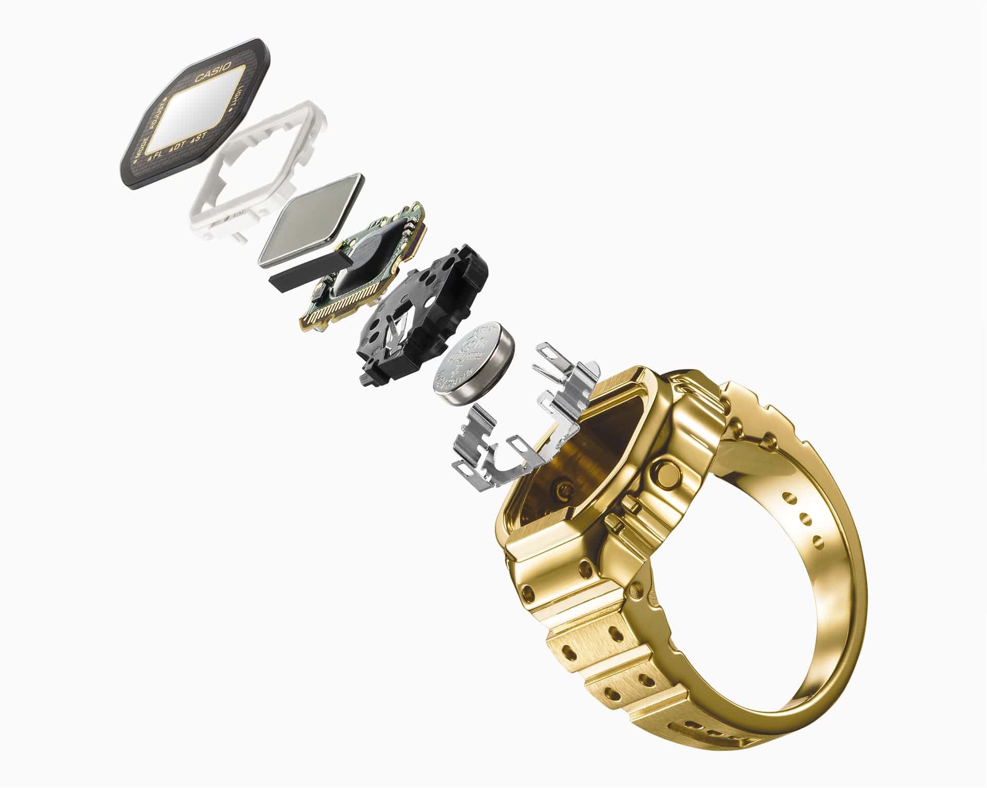 Casio Ring Watch 25mm Gold Dial Unisex Watch CRW001G-9