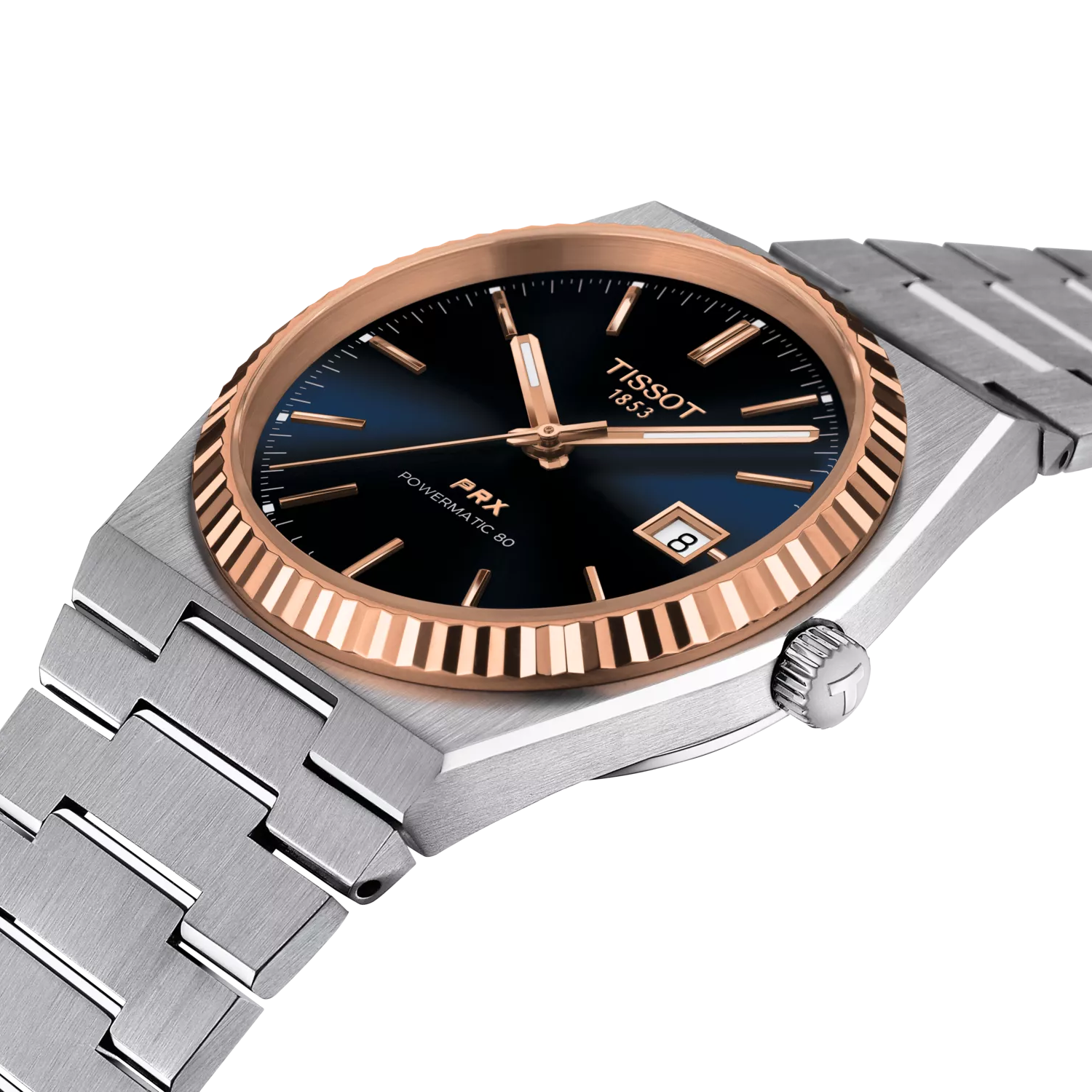Tissot PRX Gold 40mm Graded Blue-Black Dial Men's Watch T9314074104100
