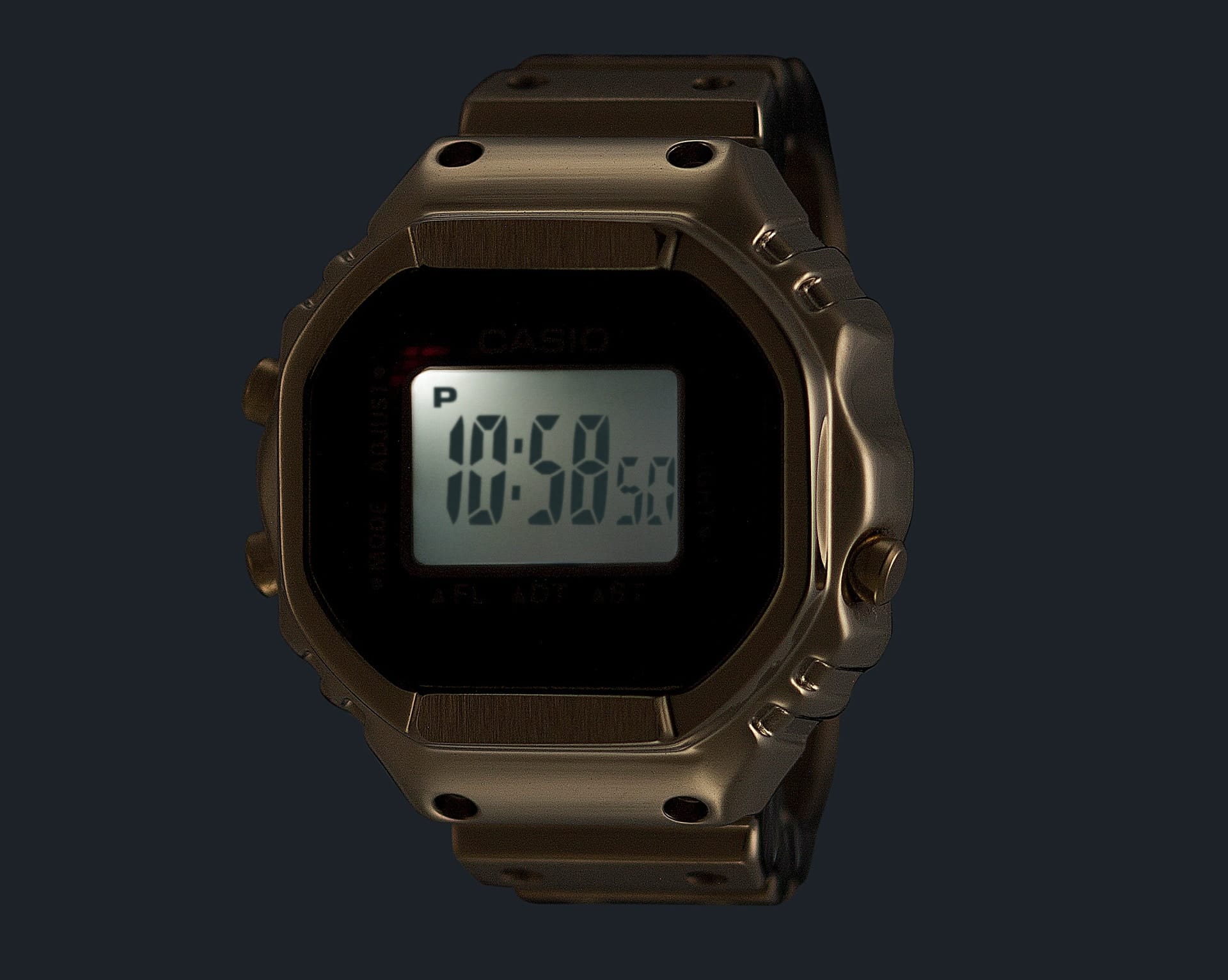 Casio Ring Watch 25mm Gold Dial Unisex Watch CRW001G-9