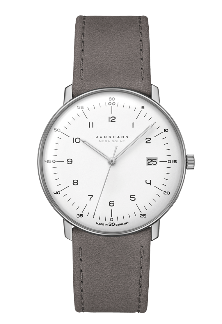 Junghans Max Bill Mega Solar 38mm Matt White Dial Women's Watch 59/2021.02