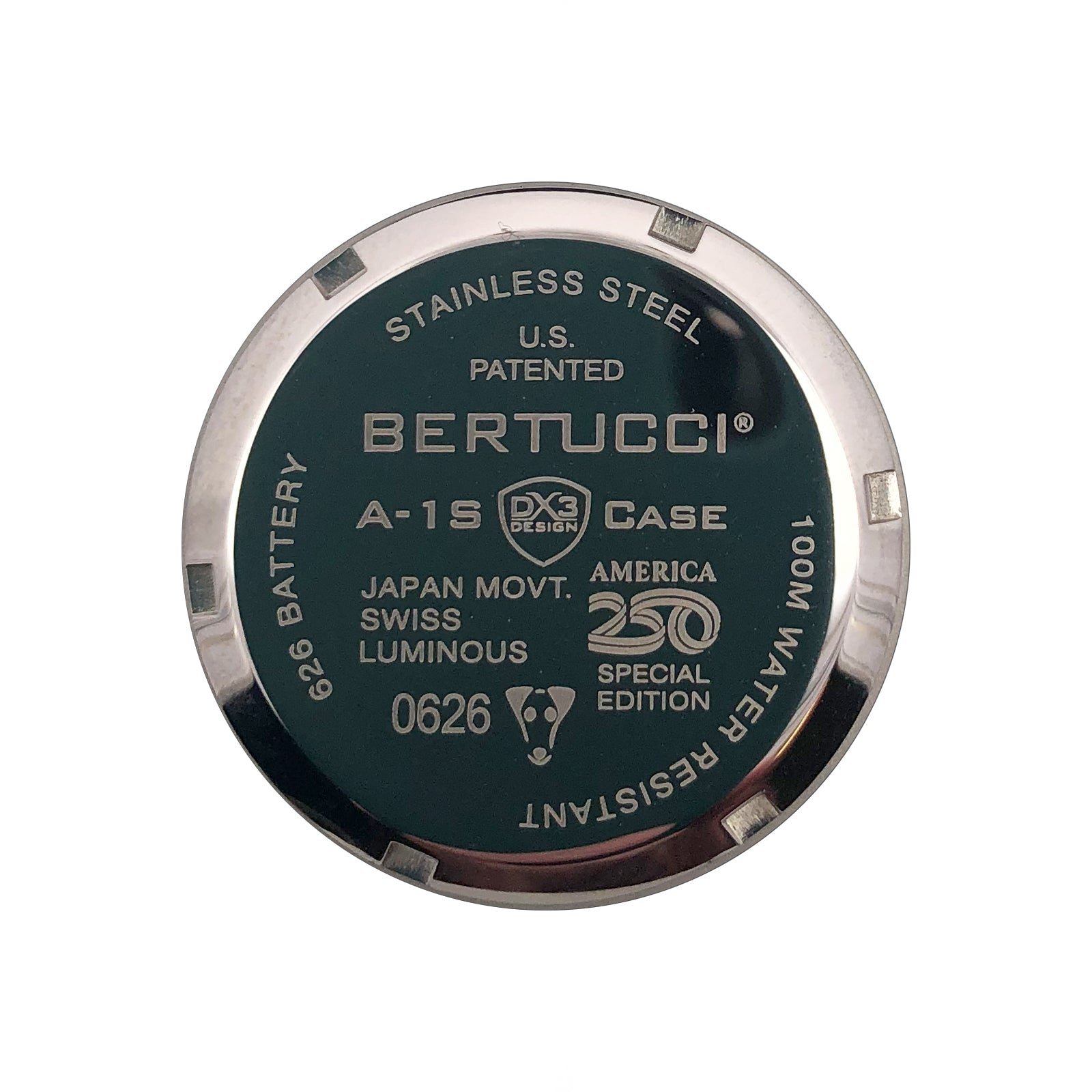 Bertucci A-1S America 250 36mm White (Gloss) Dial Men's Watch 10025