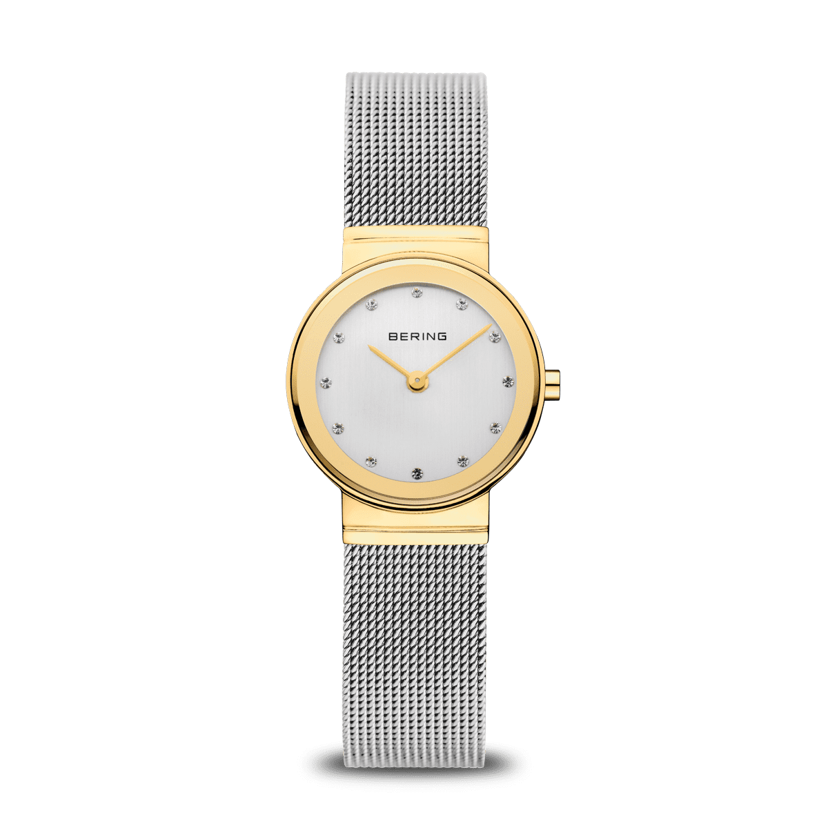 BERING Classic Polished Gold 26mm Silver Dial Women's Watch 10126-001