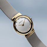 BERING Classic Polished Gold 26mm Silver Dial Women's Watch 10126-001
