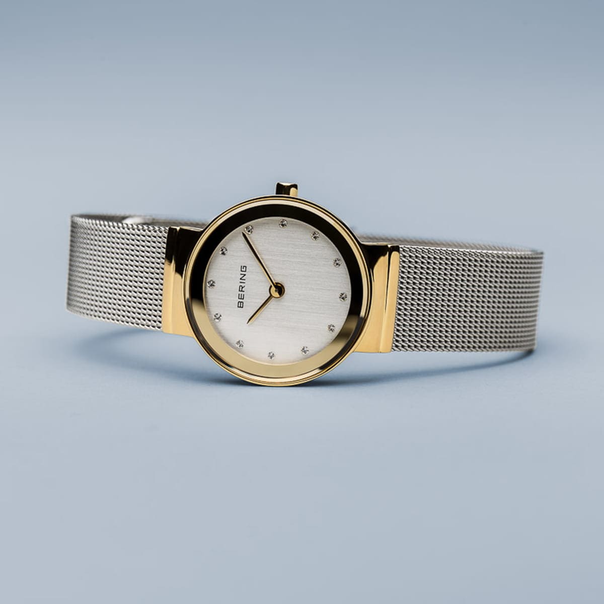 BERING Classic Polished Gold 26mm Silver Dial Women's Watch 10126-001