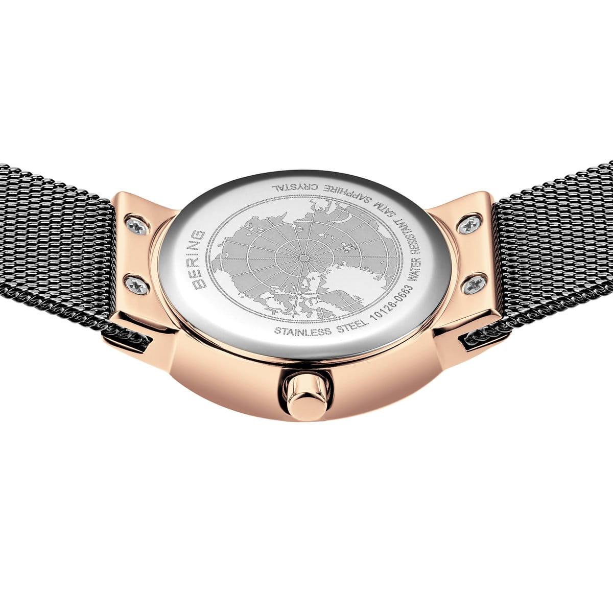 BERING Classic Polished Rose Gold 26mm Rose Gold/Silver Stardust Dial Women's Watch 10126-0663-GWP