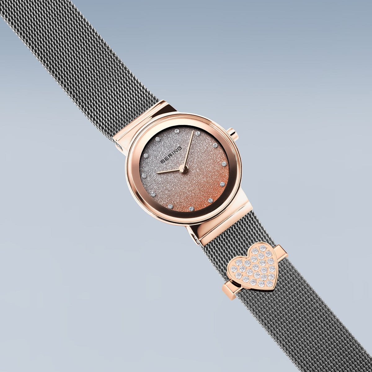 BERING Classic Polished Rose Gold 26mm Rose Gold/Silver Stardust Dial Women's Watch 10126-0663-GWP