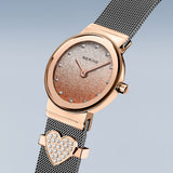 BERING Classic Polished Rose Gold 26mm Rose Gold/Silver Stardust Dial Women's Watch 10126-0663-GWP