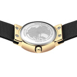 BERING Classic Polished Gold 26mm Black Mother of Pearl Dial Women's Watch 10126-132